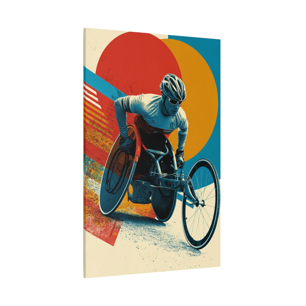 Vibrant Wheelchair Course Canvas Art, Motivational Wall Decor, Sports Inspiration, Gift for Athletes, Home Gym Decor