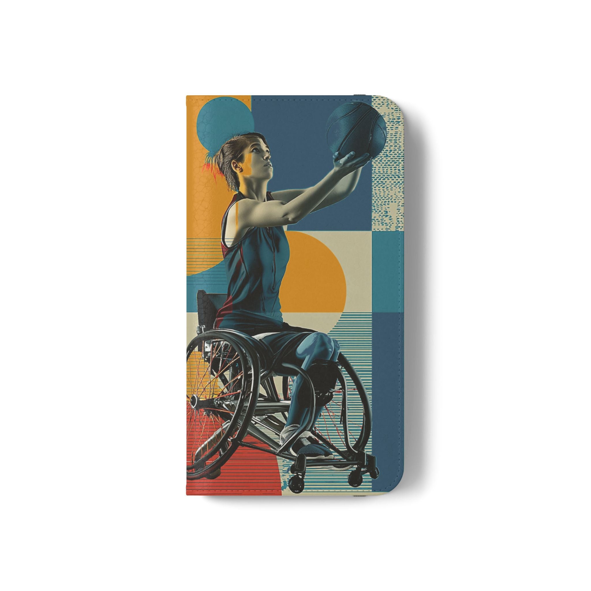 Sporty Flip Case for Wheelchair Basket Athletes, Phone Cover, Active Lifestyle Accessory, Gift for Sports Lovers, Personalized Case
