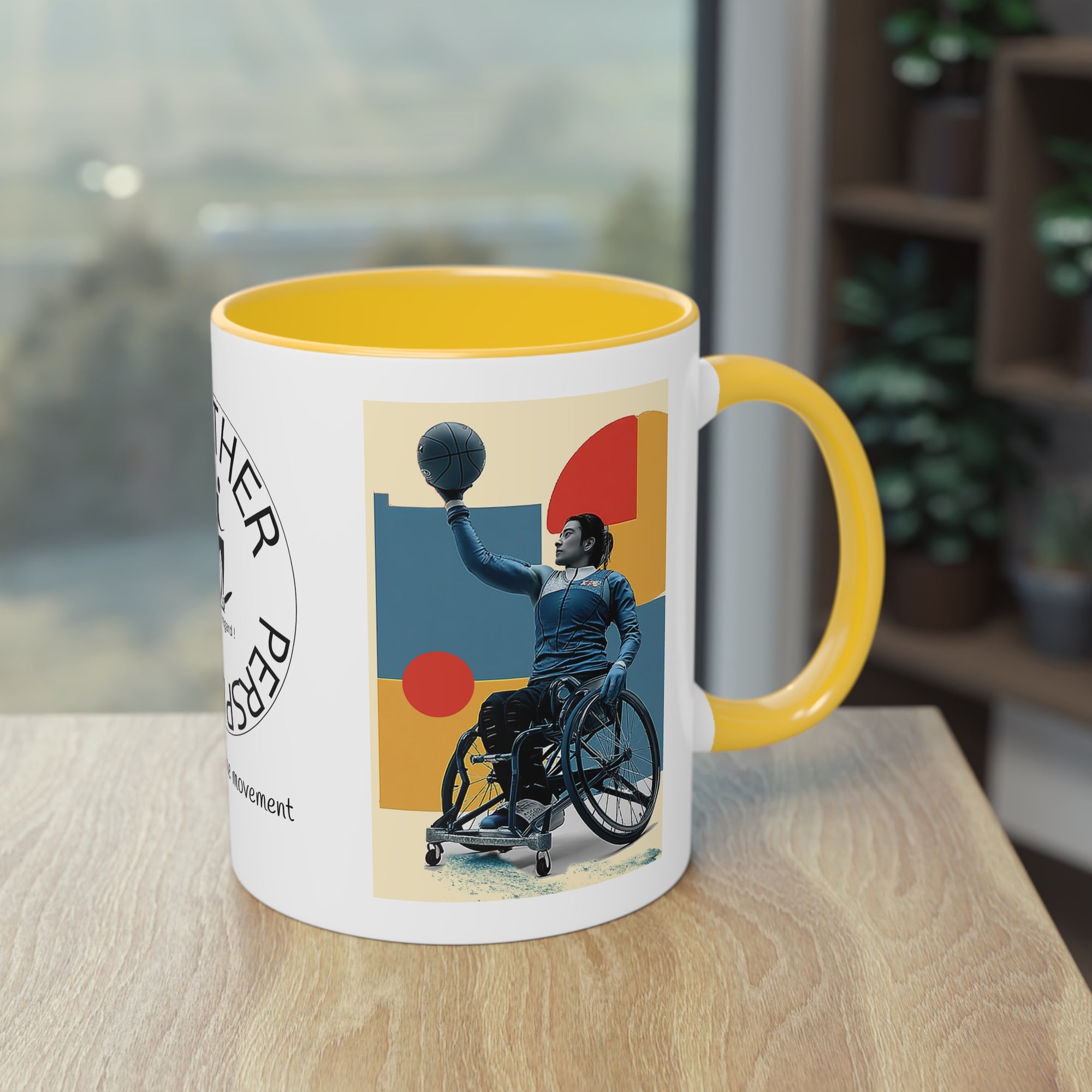 Dynamic Two-Tone Coffee Mug Basket,  Ideal Gift for Athletes, Motivational Morning Caffeine Boost, Sports Lover Cup