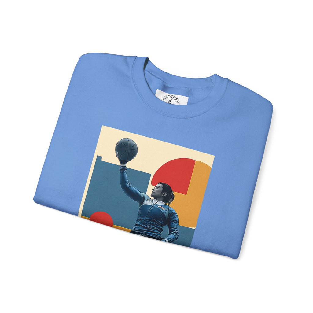Inclusive WheelChair Basket Sports Themed Sweatshirt for Empowerment, Unisex Heavy Blend Crewneck, Inspirational Gift for Activists