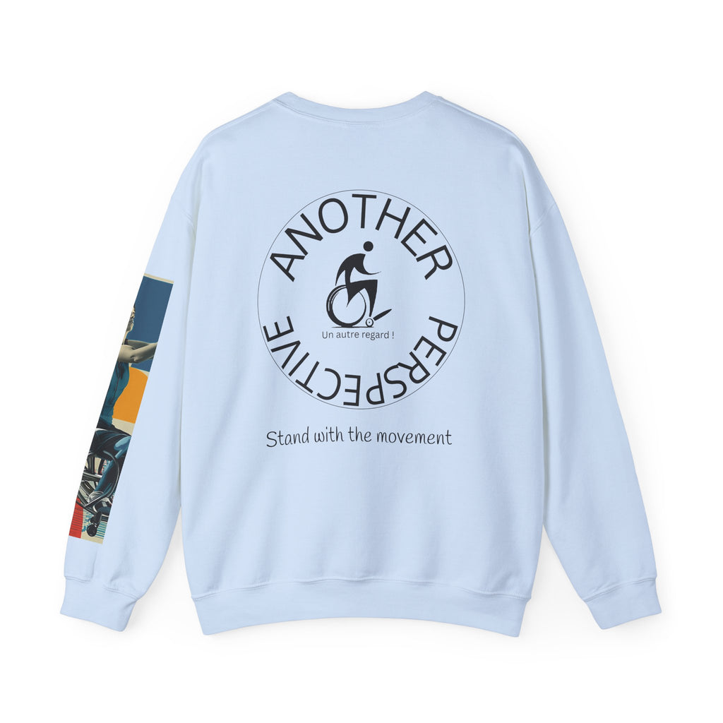 Inclusive WheelChair Basket Sports Themed Sweatshirt for Empowerment, Unisex Heavy Blend Crewneck, Inspirational Gift for Activists