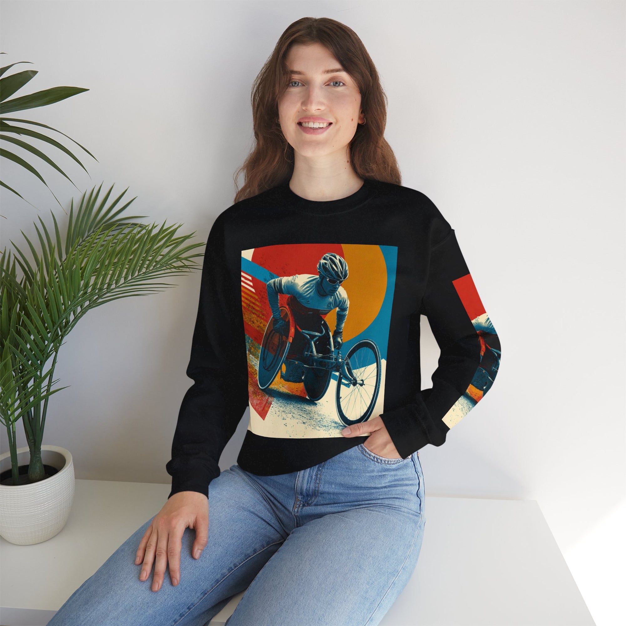 Inclusive WheelChair Course Sports Themed Sweatshirt for Empowerment, Unisex Heavy Blend Crewneck, Inspirational Gift for Activists