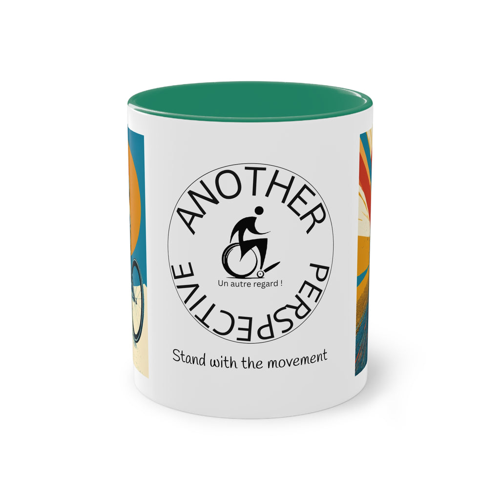 Dynamic Two-Tone Coffee Mug Wheelchair, Race-inspired Drinkware, Ideal Gift for Athletes, Motivational Morning Caffeine Boost, Sports Lover Cup