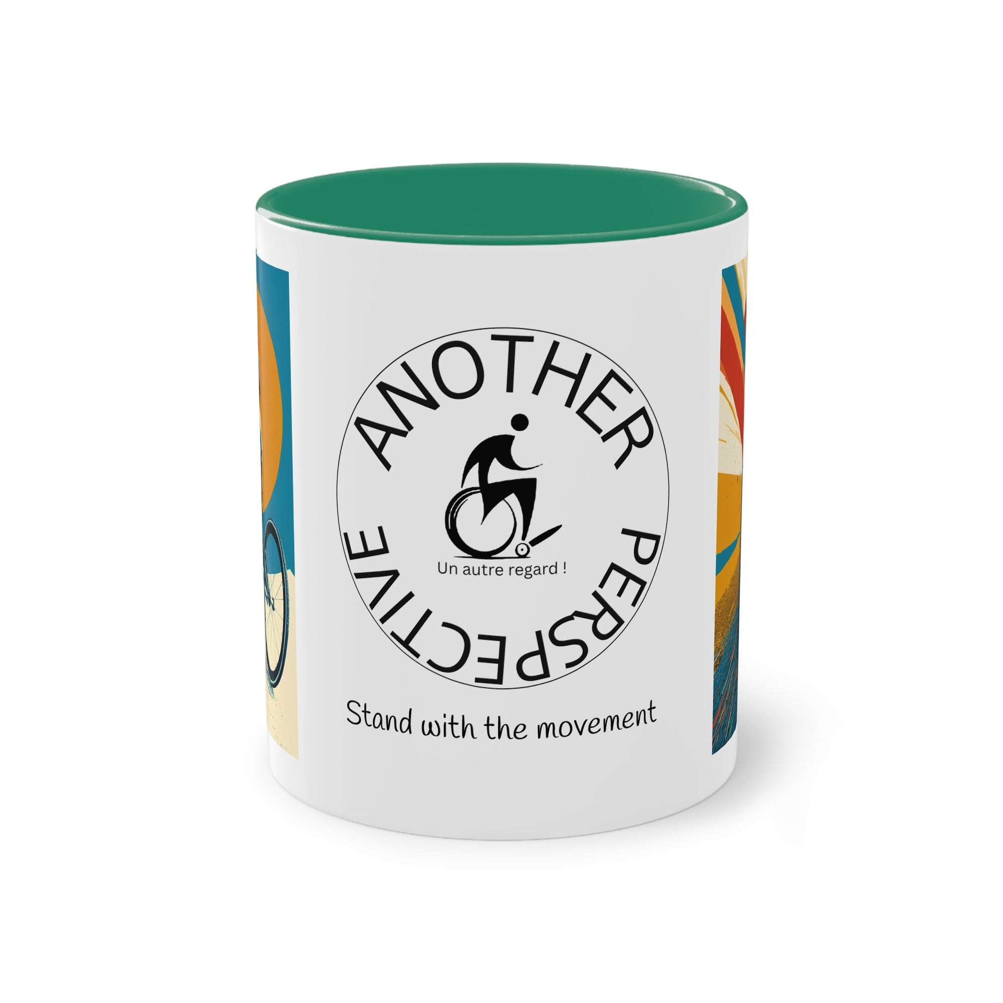 Dynamic Two-Tone Coffee Mug Wheelchair, Race-inspired Drinkware, Ideal Gift for Athletes, Motivational Morning Caffeine Boost, Sports Lover Cup
