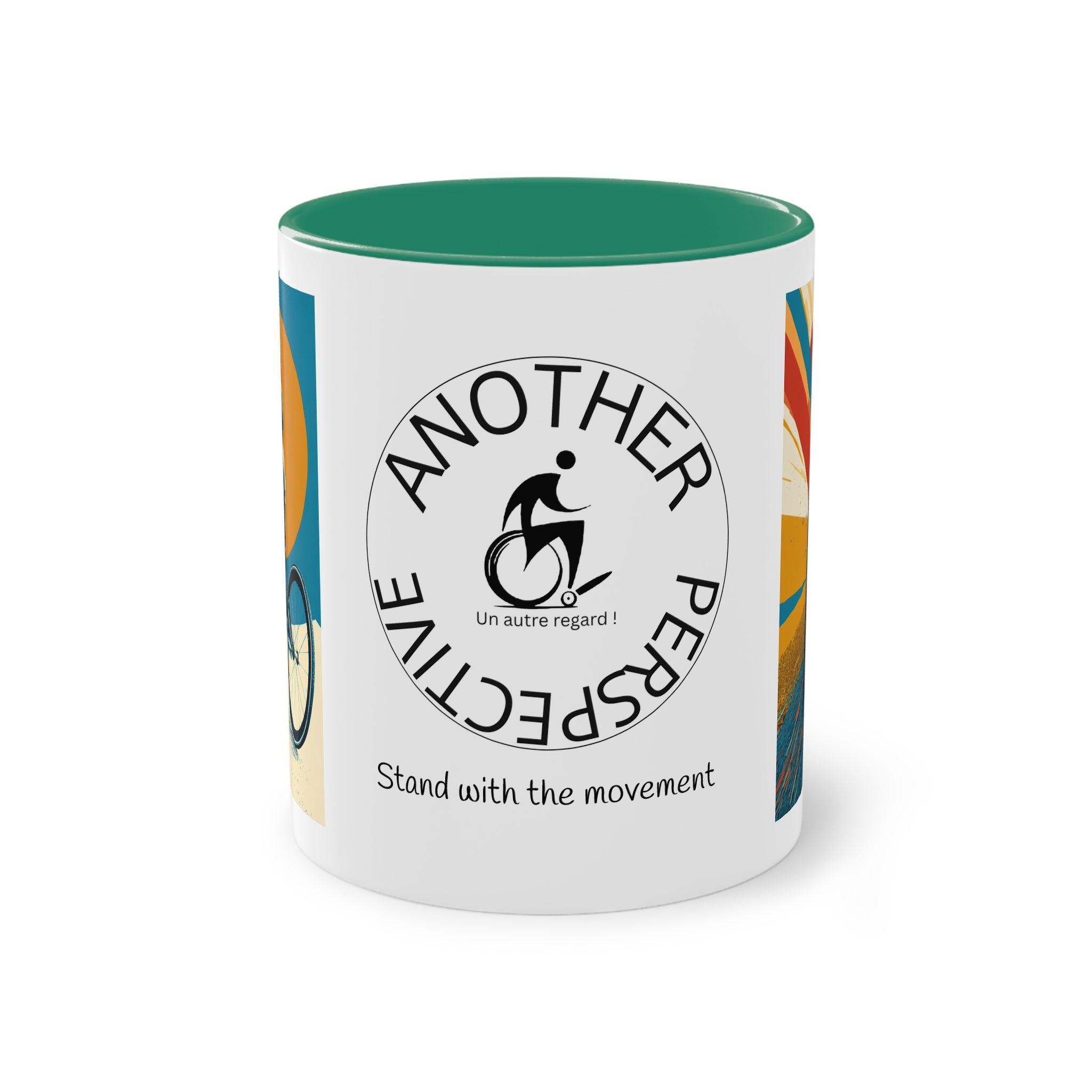Dynamic Two-Tone Coffee Mug Wheelchair, Race-inspired Drinkware, Ideal Gift for Athletes, Motivational Morning Caffeine Boost, Sports Lover Cup