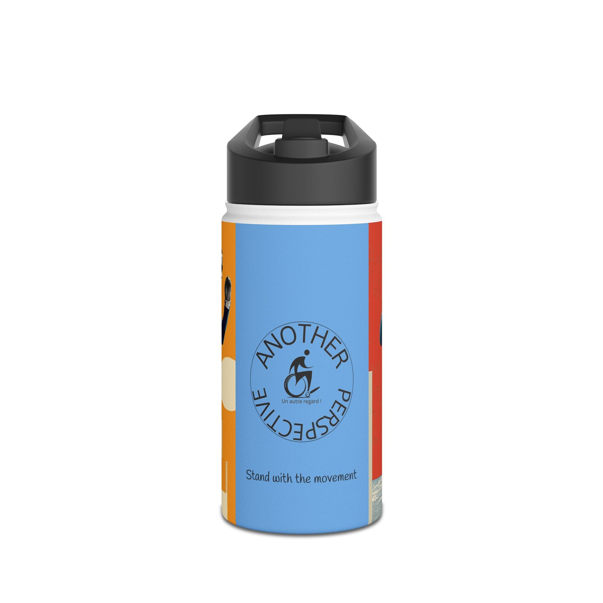Colorful Stainless Steel Water Bottle – Para-sport Course Design, Eco-Friendly Hydration, Gift Idea for All Athletes, Travel Mug, Fitness Accessory
