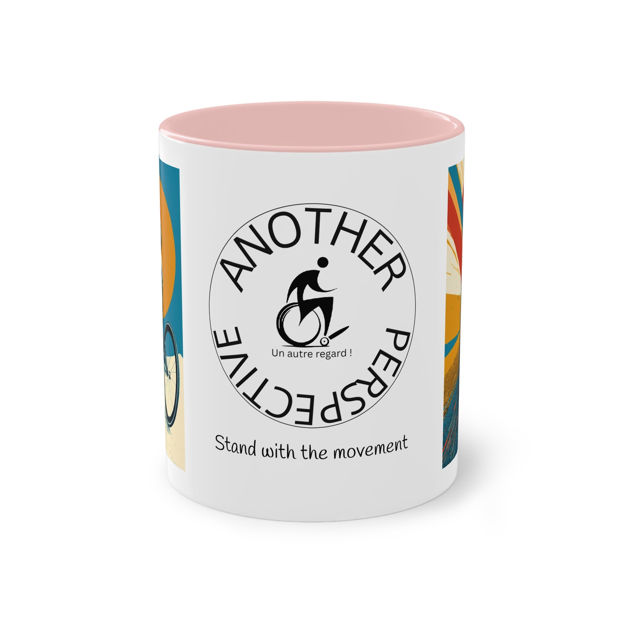 Dynamic Two-Tone Coffee Mug Wheelchair, Race-inspired Drinkware, Ideal Gift for Athletes, Motivational Morning Caffeine Boost, Sports Lover Cup