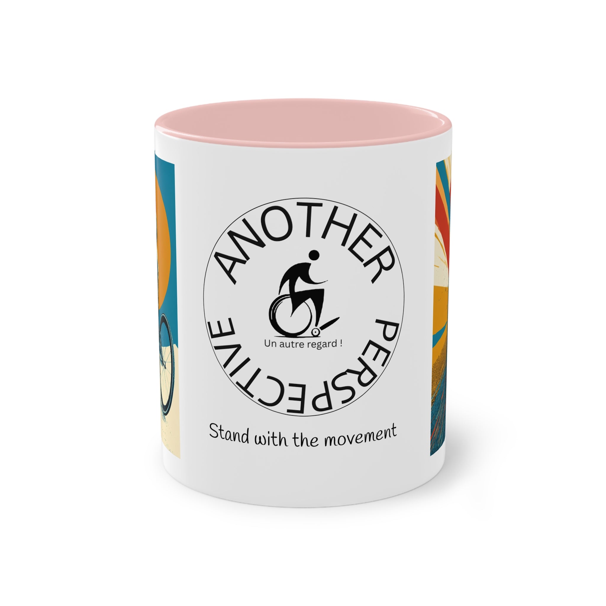 Dynamic Two-Tone Coffee Mug Wheelchair, Race-inspired Drinkware, Ideal Gift for Athletes, Motivational Morning Caffeine Boost, Sports Lover Cup