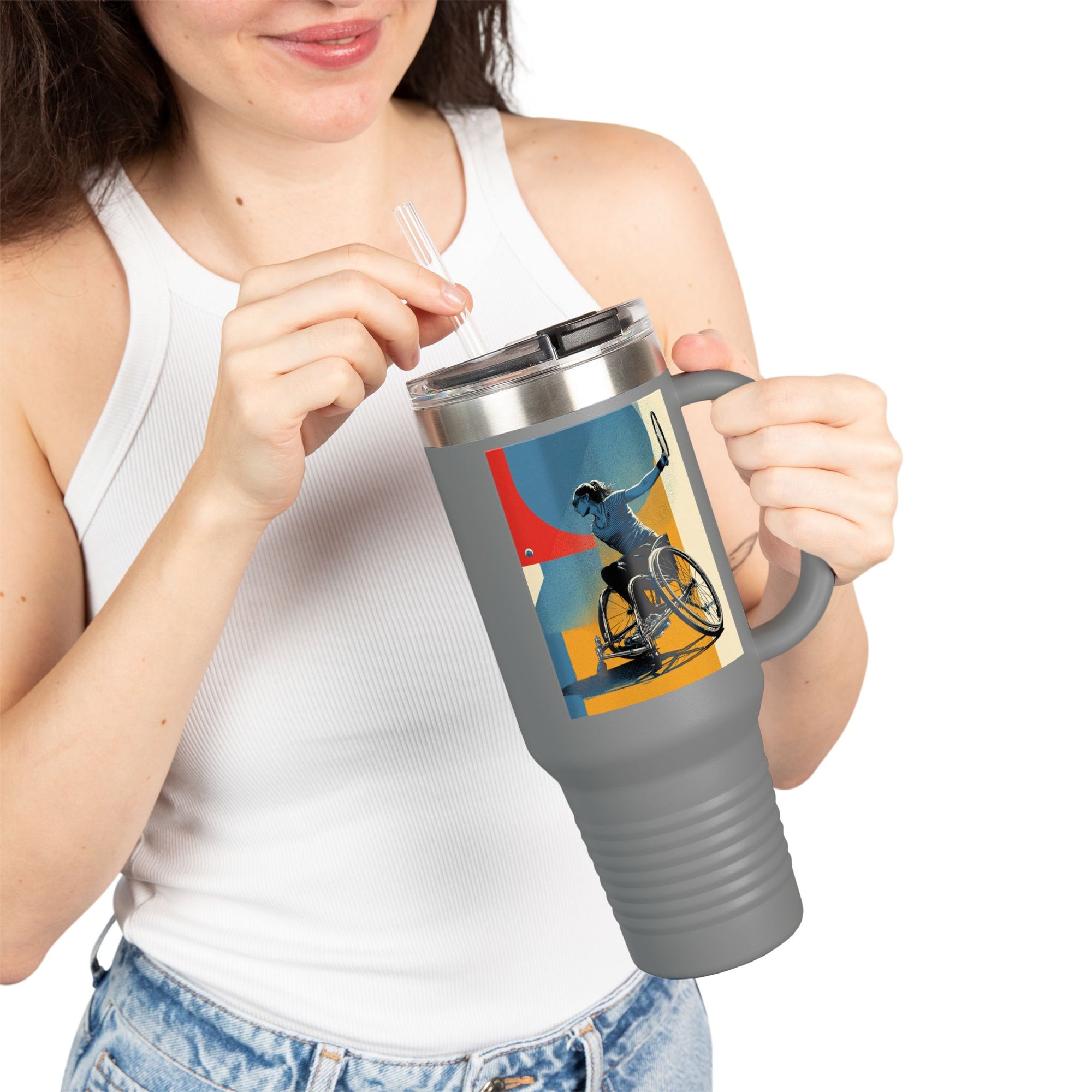 Vibrant Insulated Travel Mug, 40oz | Stylish Drinkware for Outdoor Adventures, Sports, Travel, Gifts