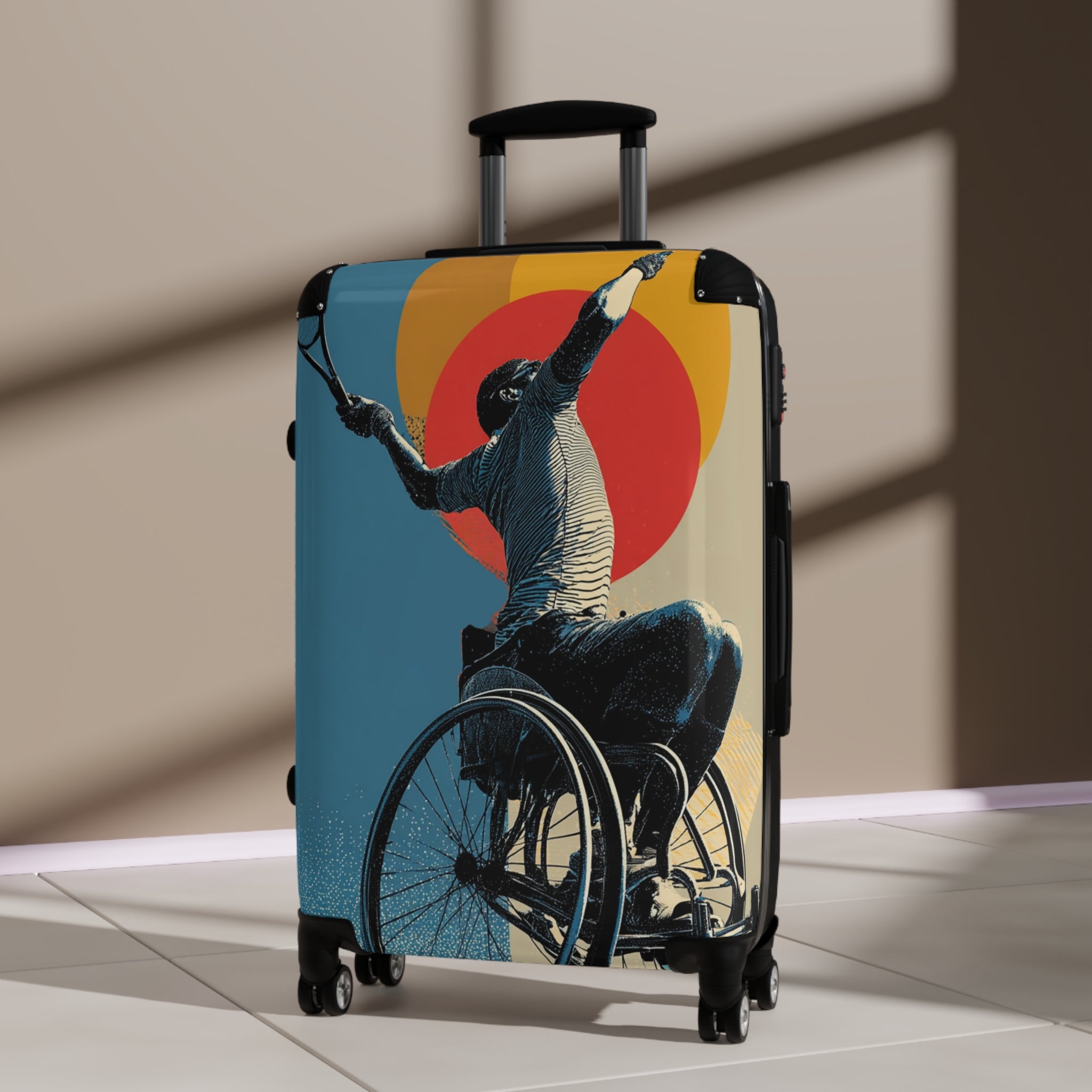 Wheelchair Tennis Athlete Suitcase - Travel Gear for Adaptive Sports, Unique Luggage, Inspirational Gift, Mobility Travel, Adventure Bag