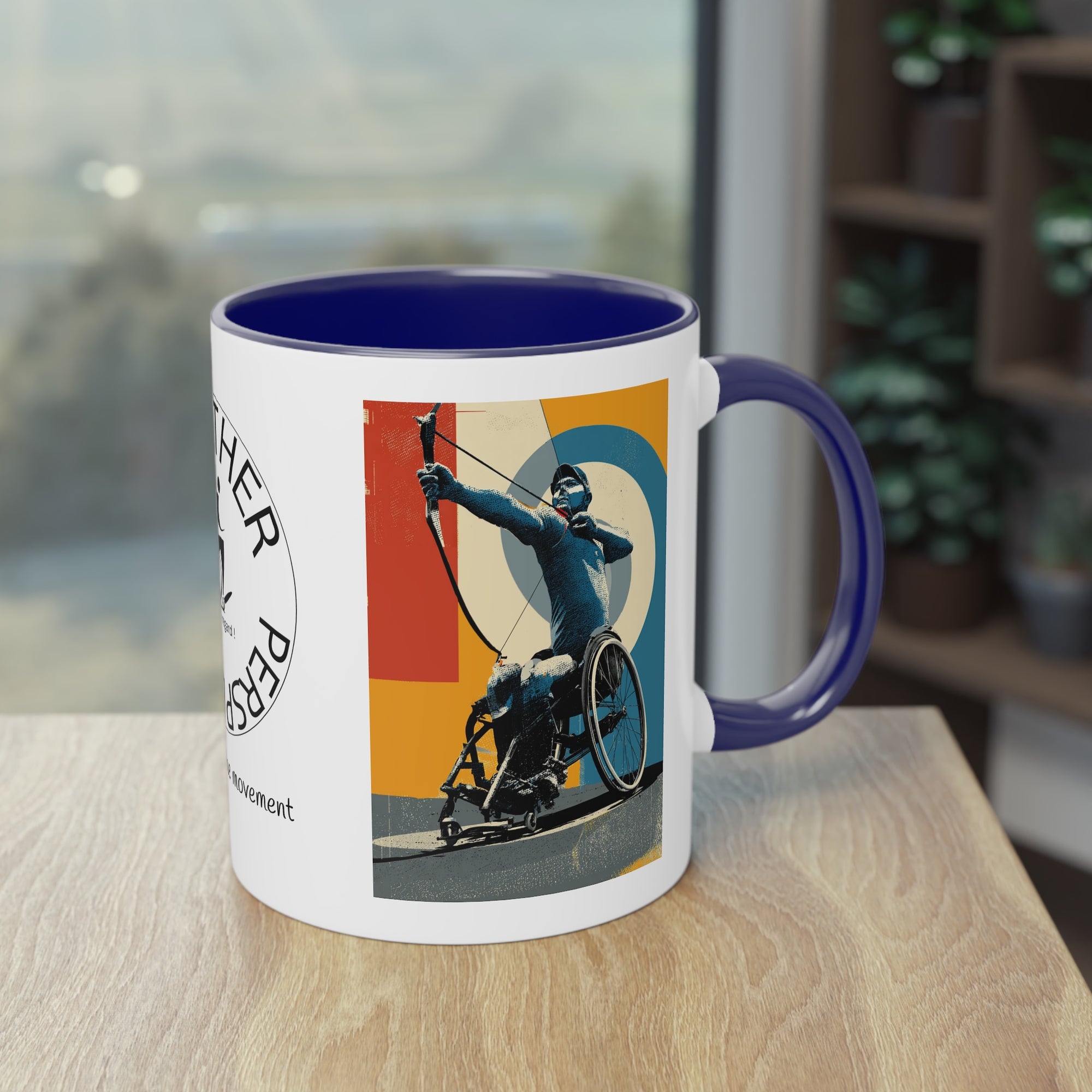 Dynamic Two-Tone Coffee Mug Archery,  Ideal Gift for Athletes, Motivational Morning Caffeine Boost, Sports Lover Cup