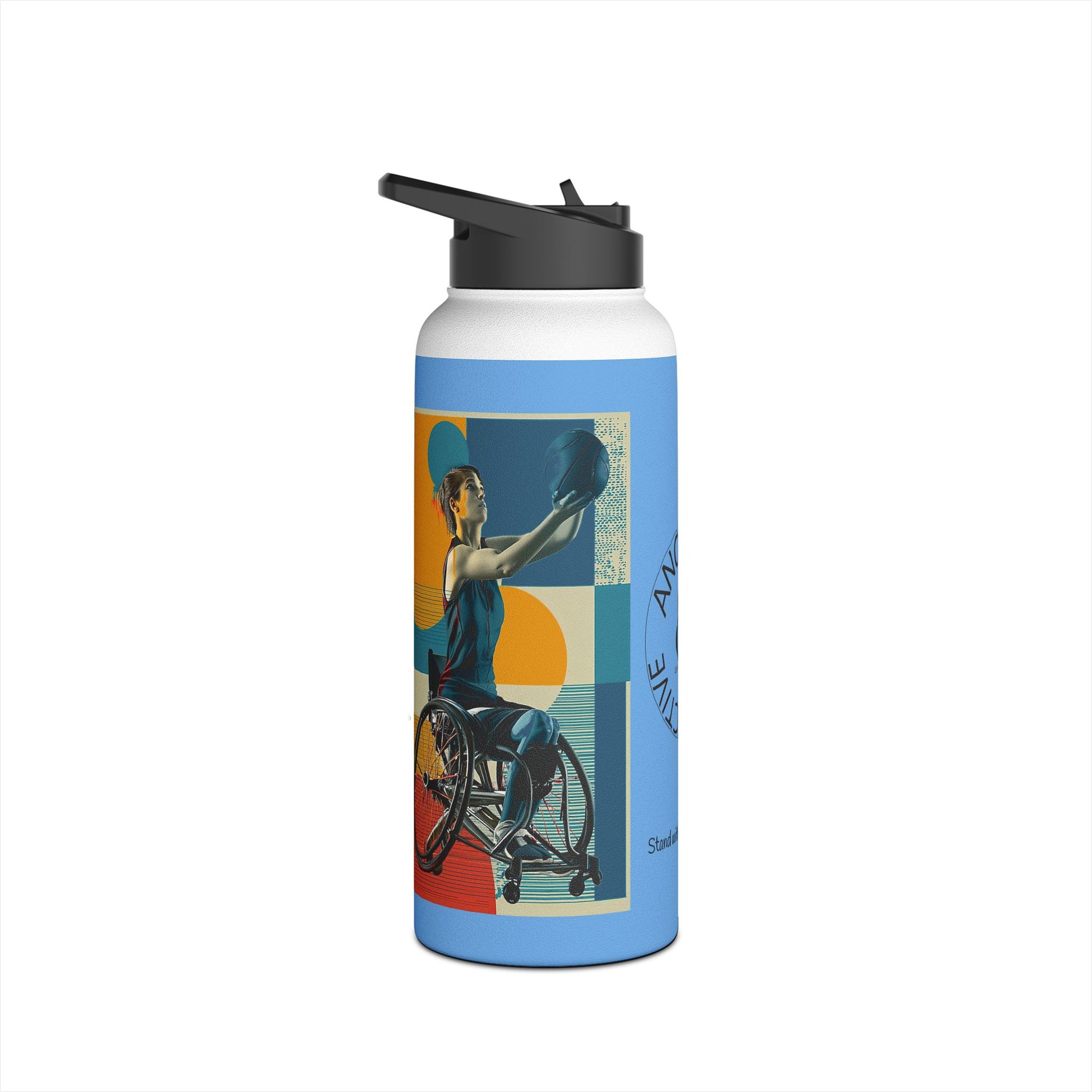 Colorful Stainless Steel Water Bottle – Para-sport Design, Eco-Friendly Hydration, Gift Idea for All Athletes, Travel Mug, Fitness Accessory