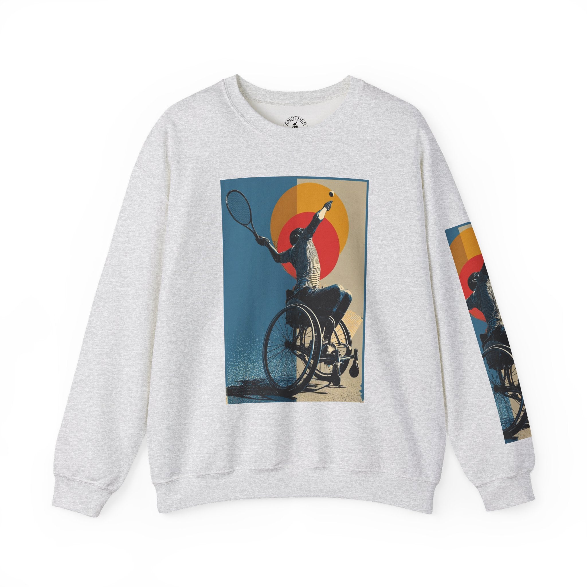 Inclusive WheelChair Tennis Sports Themed Sweatshirt for Empowerment, Unisex Heavy Blend Crewneck, Inspirational Gift for Activists