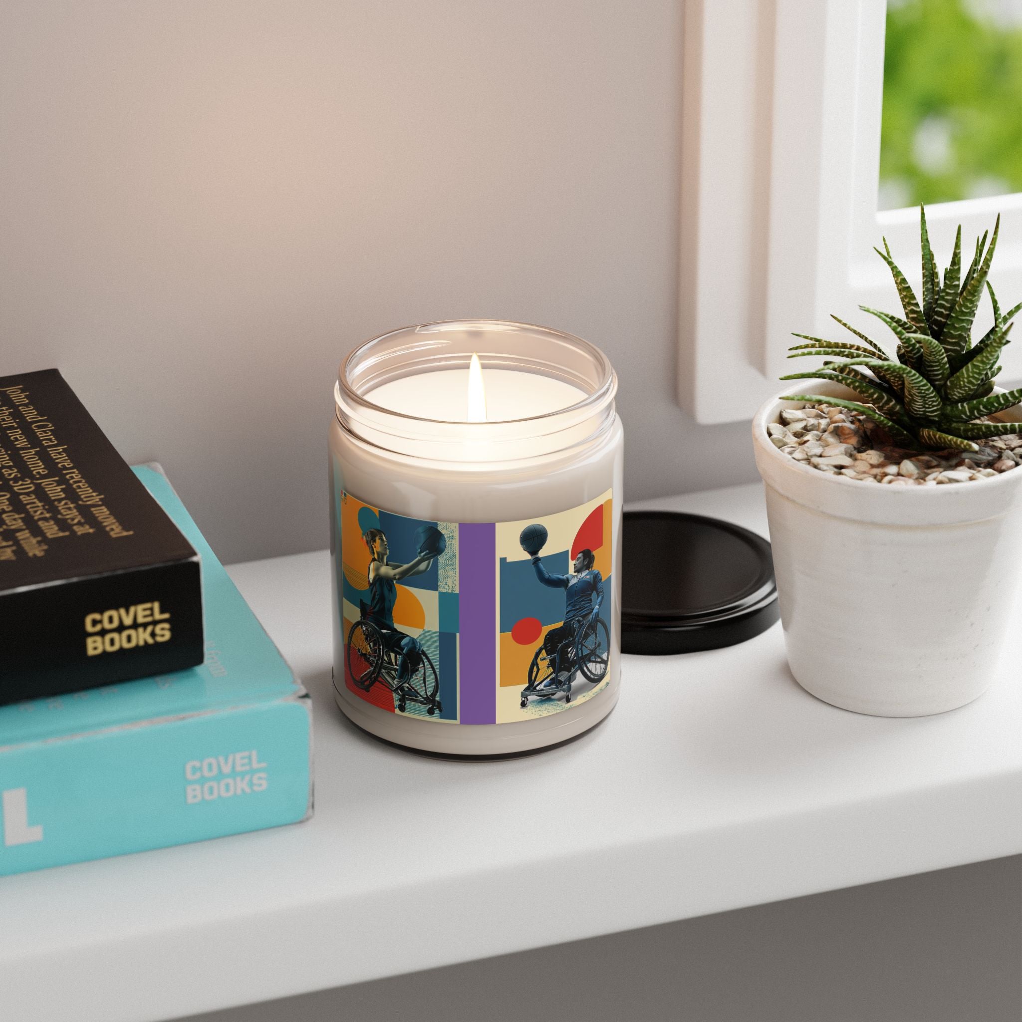Artistic Wheelchair Basket Scented Candle - Relaxation Decor for Sports Lovers, Candles for Gifts, Home Fragrance, Unique Gifts