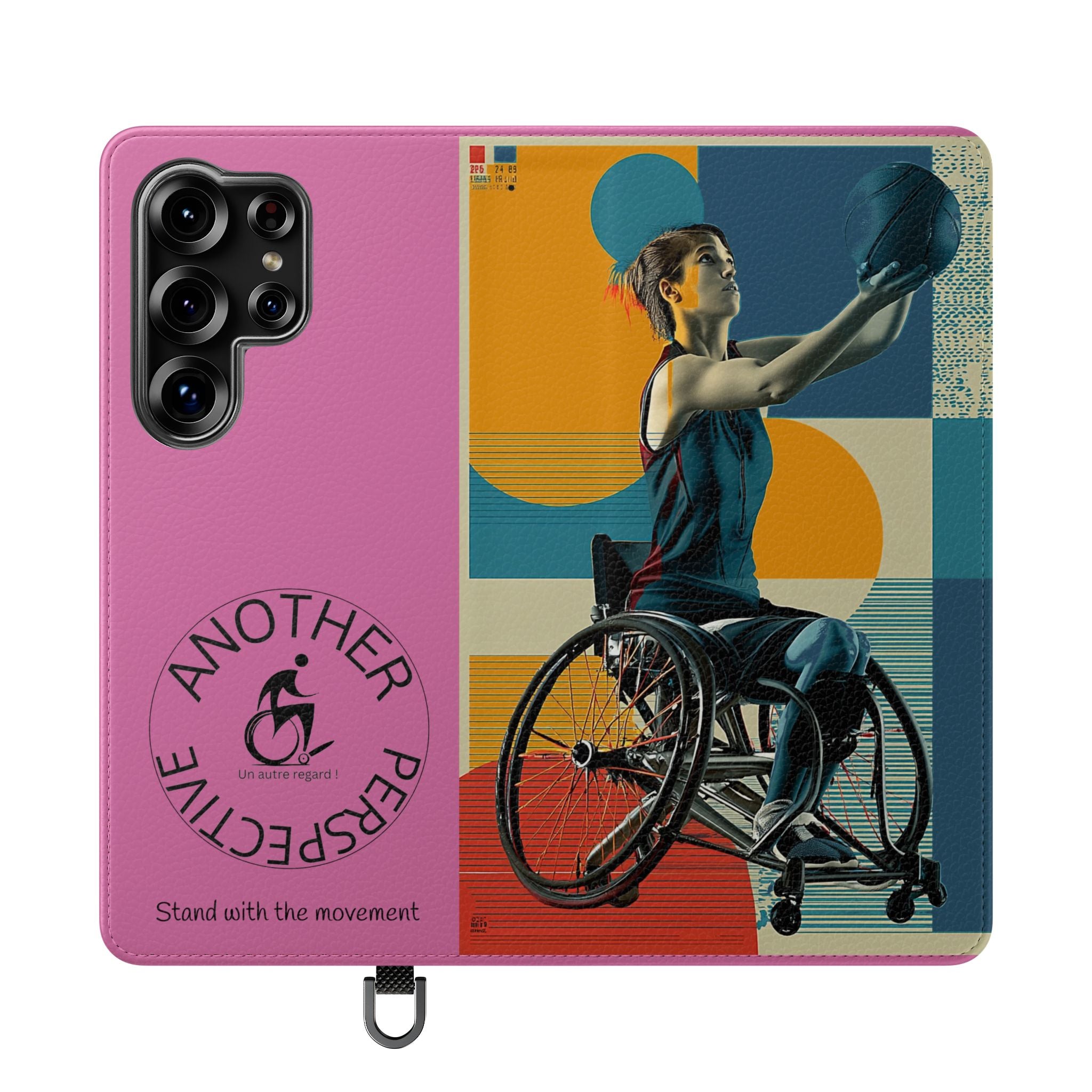 Sporty Flip Case for Wheelchair Basket Athletes, Phone Cover, Active Lifestyle Accessory, Gift for Sports Lovers, Personalized Case