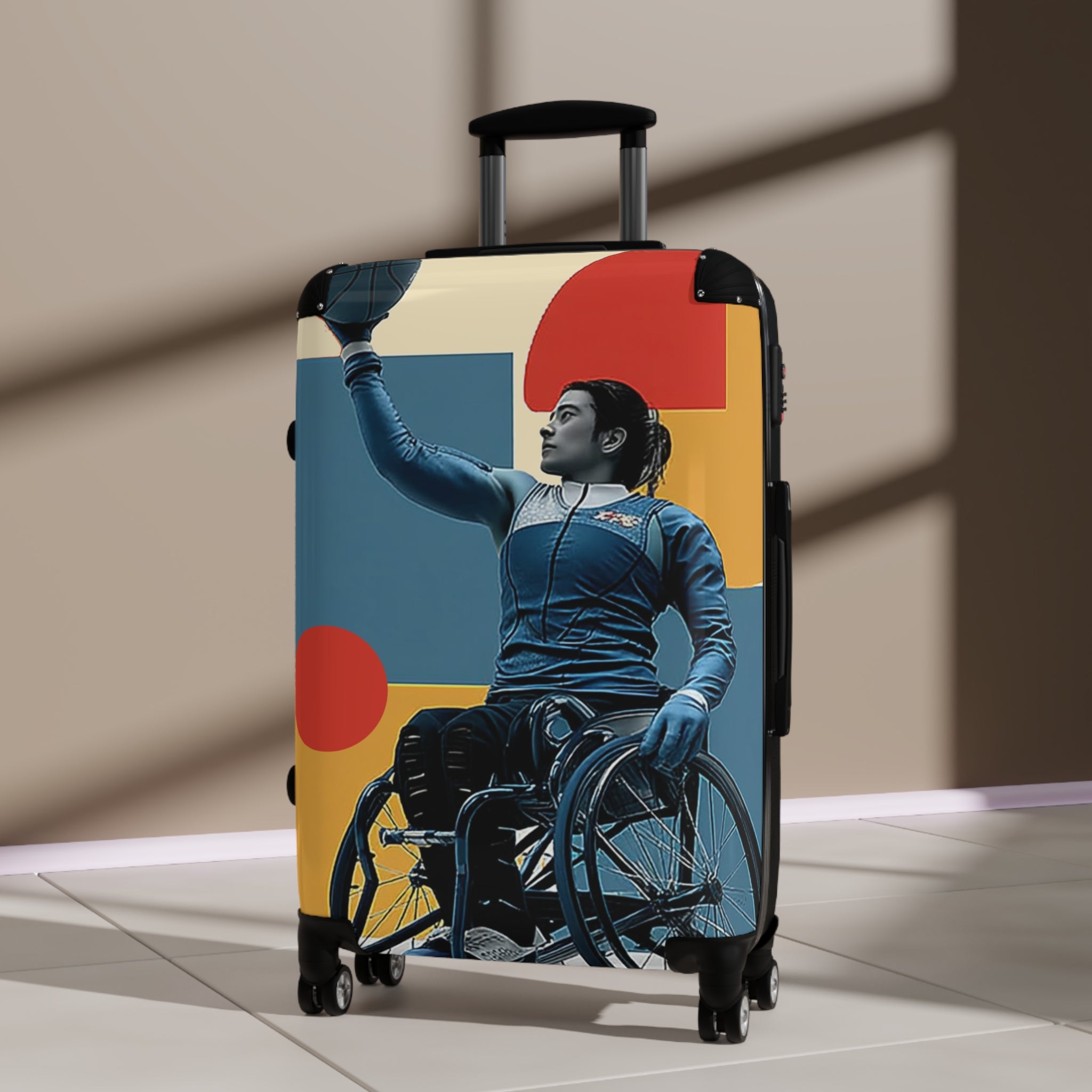 Wheelchair Basket Athlete Suitcase - Travel Gear for Adaptive Sports, Unique Luggage, Inspirational Gift, Mobility Travel, Adventure Bag