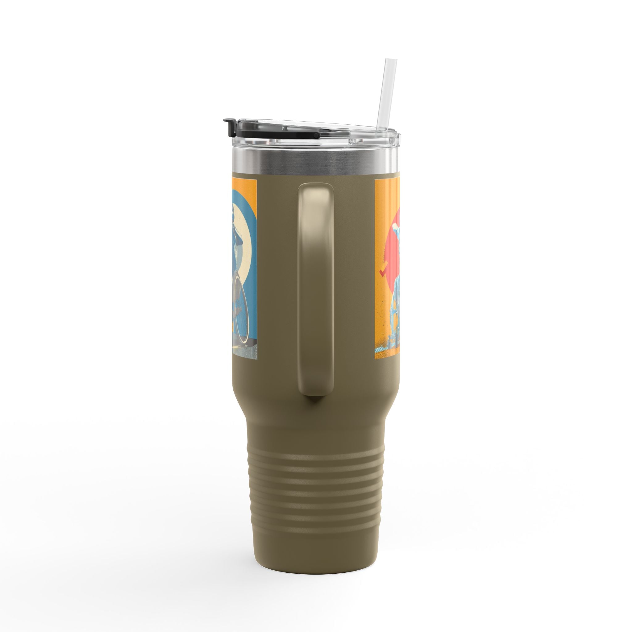 Vibrant Insulated Travel Mug for On-the-Go Coffee Lovers, Motivational Mug, Daily Hydration, Sports Enthusiast Gift