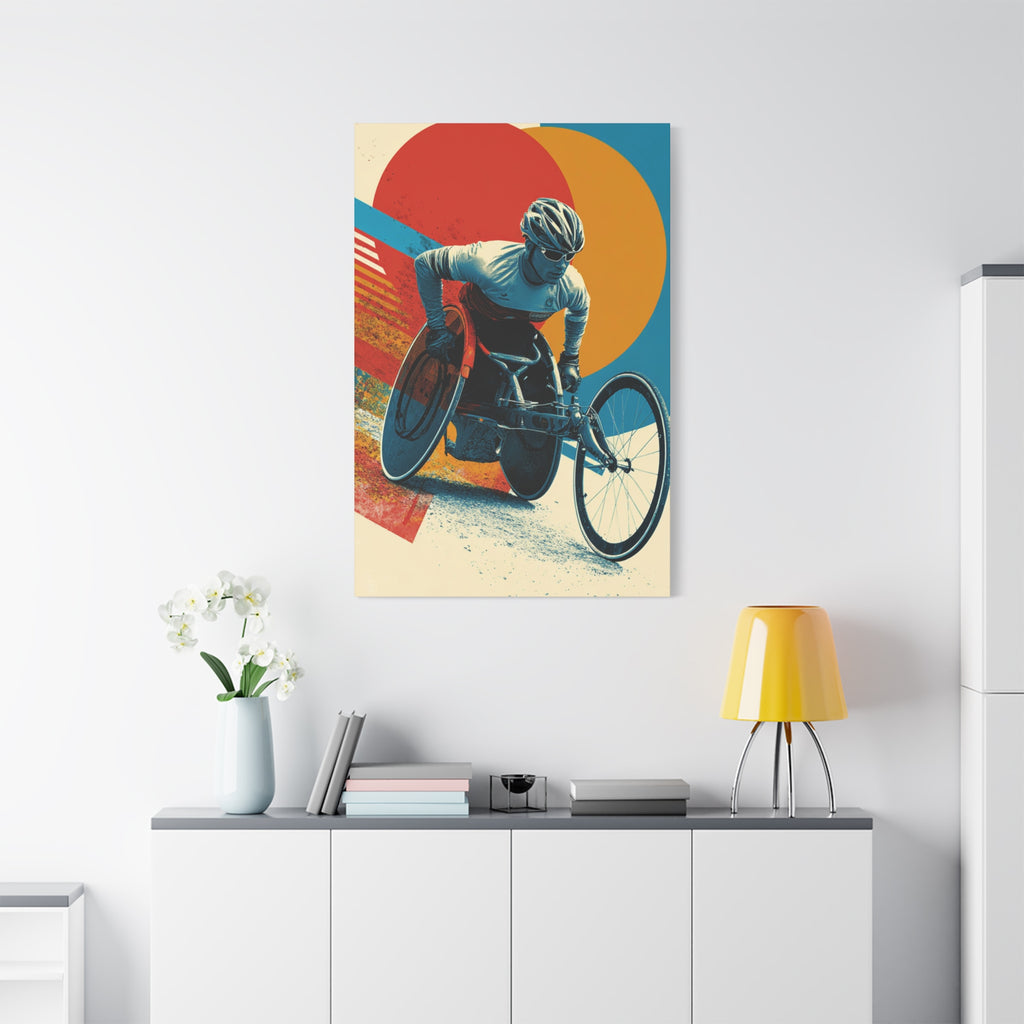 Vibrant Wheelchair Course Canvas Art, Motivational Wall Decor, Sports Inspiration, Gift for Athletes, Home Gym Decor