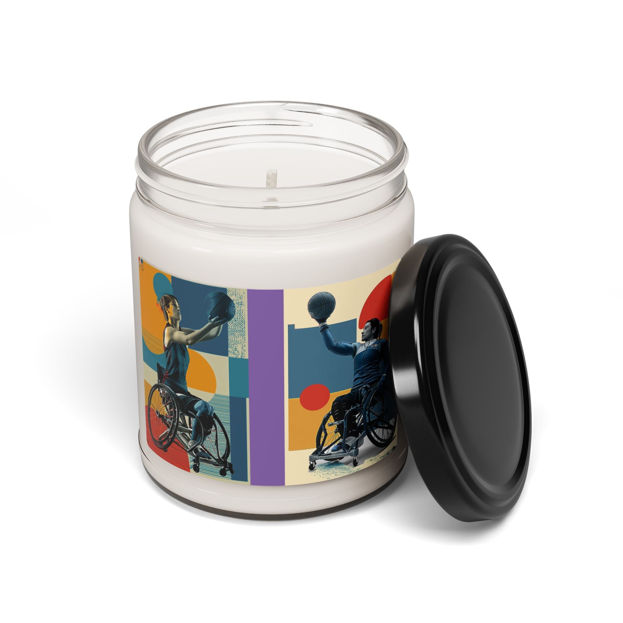 Artistic Wheelchair Basket Scented Candle - Relaxation Decor for Sports Lovers, Candles for Gifts, Home Fragrance, Unique Gifts