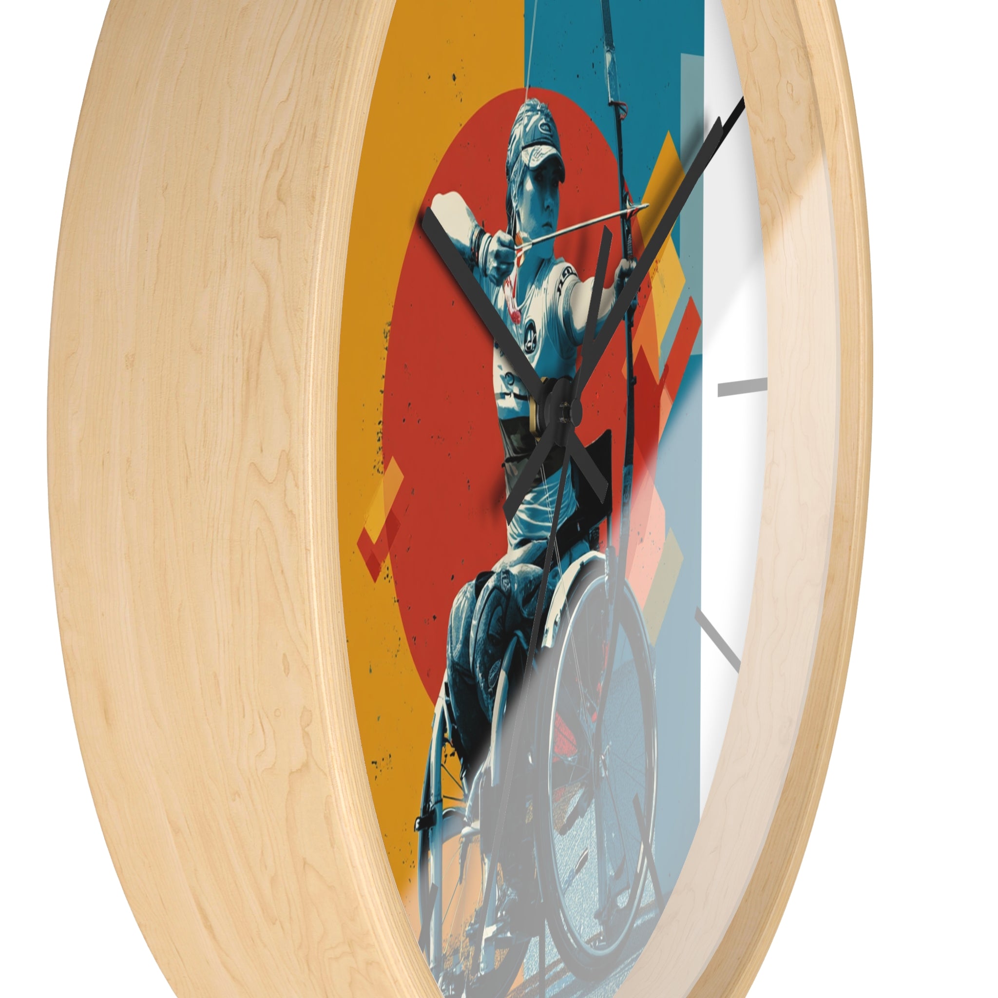 Motivational Sports Archery Wall Clock, Inspirational Decor for Athletes, Fitness Gift, Perfect for Home Gym, Competition, or Office
