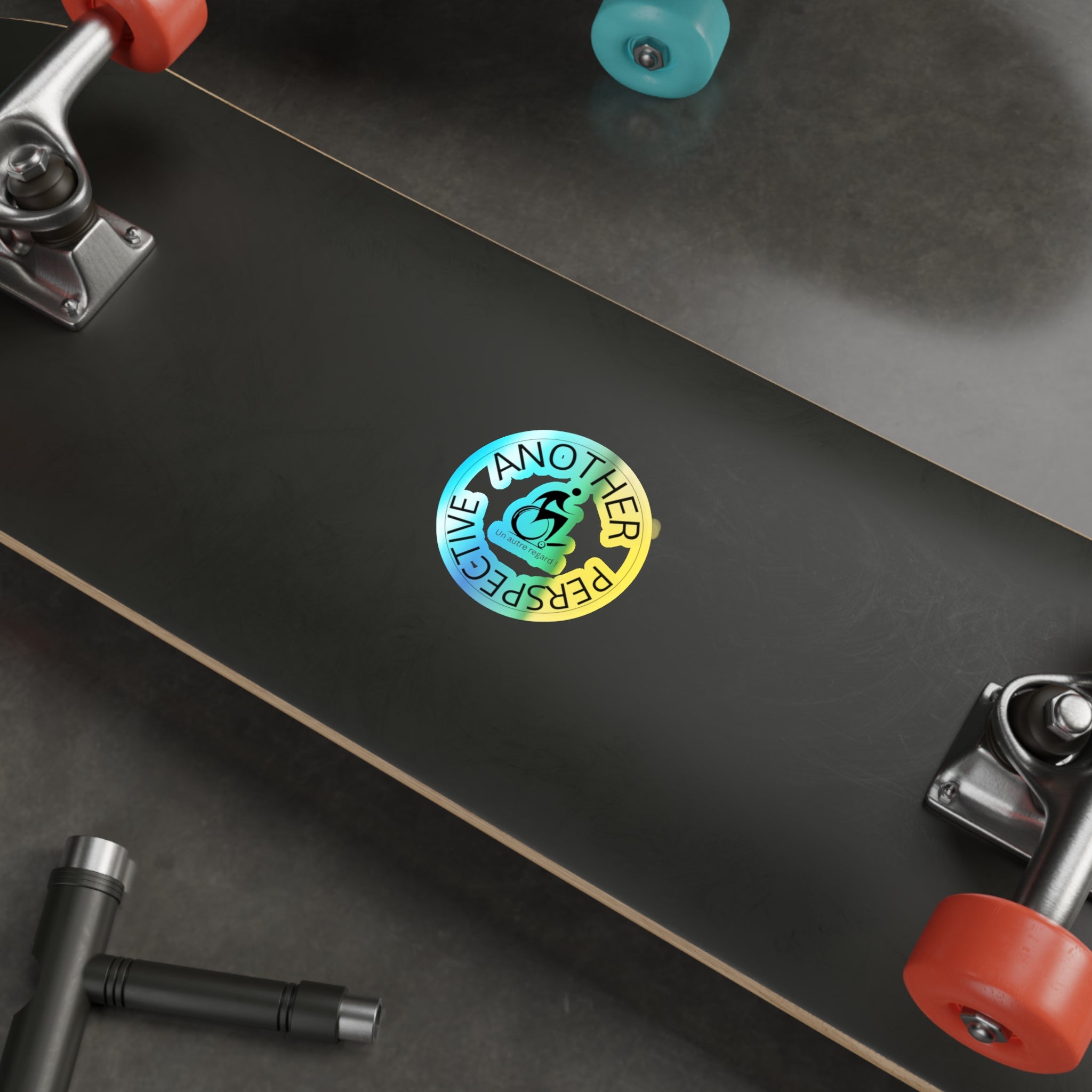Holographic Die-Cut Stickers - Positive Vibe Stickers, Gift for Cyclists, Eco-Friendly Decor, Skateboard Accessories, Inspirational Stickers