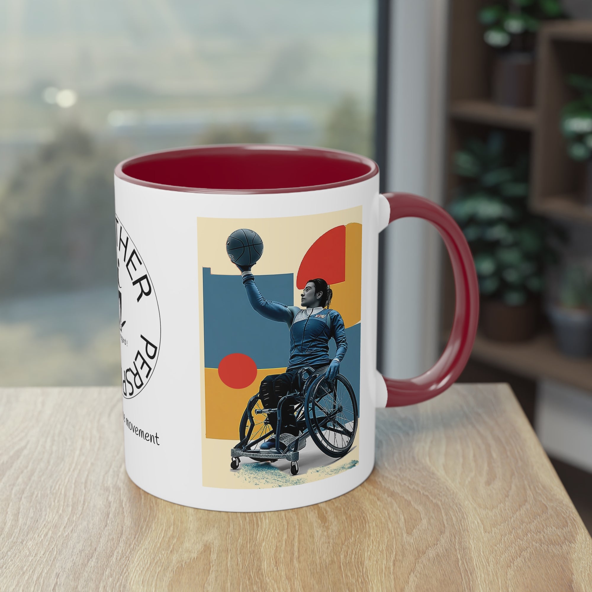 Dynamic Two-Tone Coffee Mug Basket,  Ideal Gift for Athletes, Motivational Morning Caffeine Boost, Sports Lover Cup