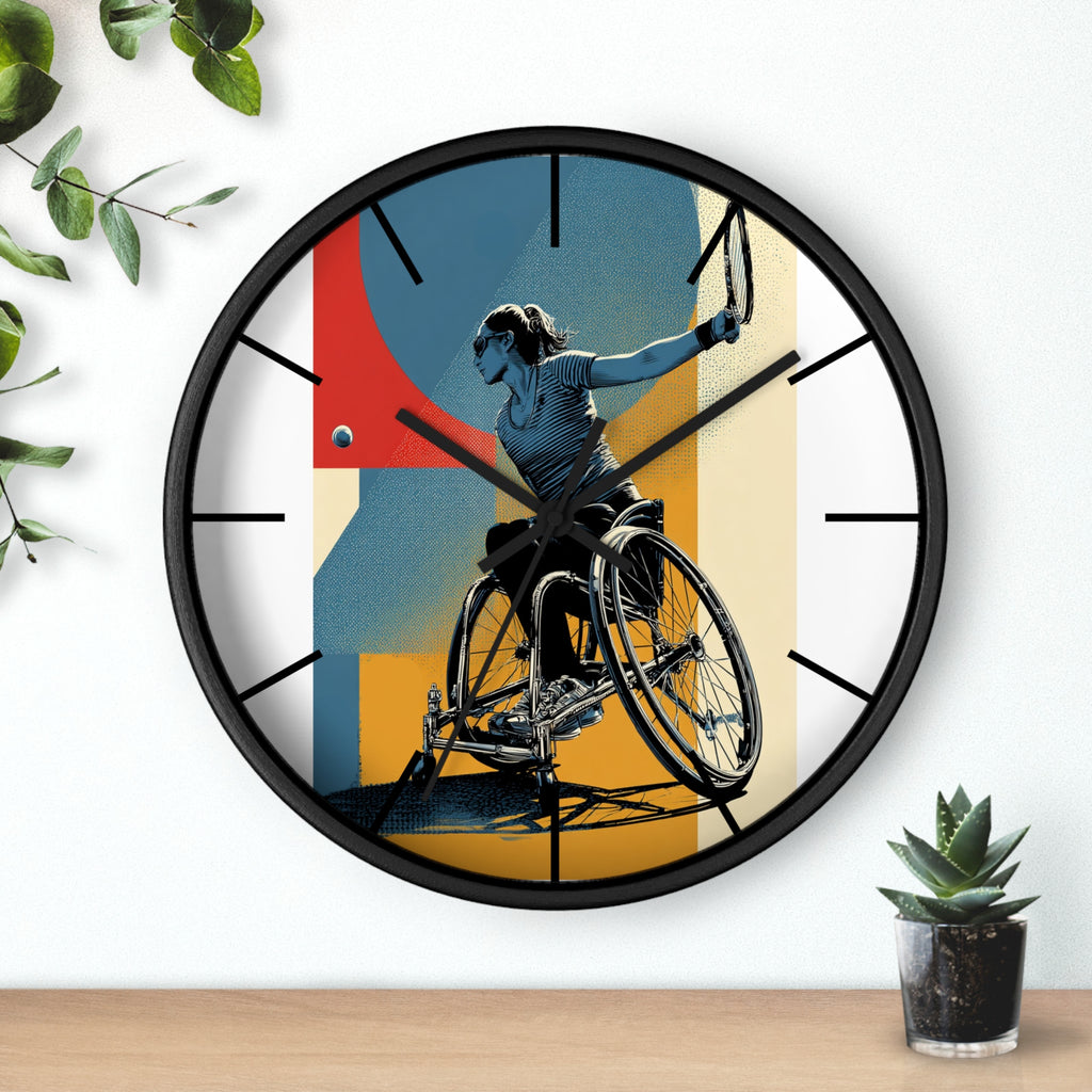 Motivational Sports Tennis Wall Clock, Inspirational Decor for Athletes, Fitness Gift, Perfect for Home Gym, Competition, or Office