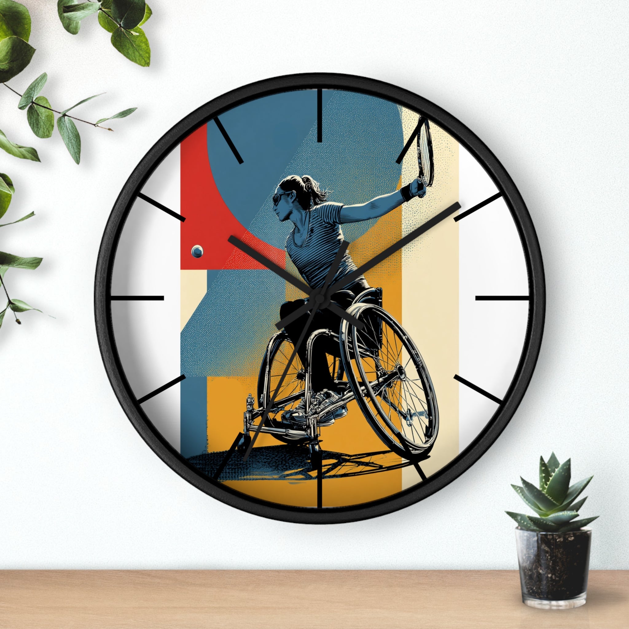 Motivational Sports Tennis Wall Clock, Inspirational Decor for Athletes, Fitness Gift, Perfect for Home Gym, Competition, or Office