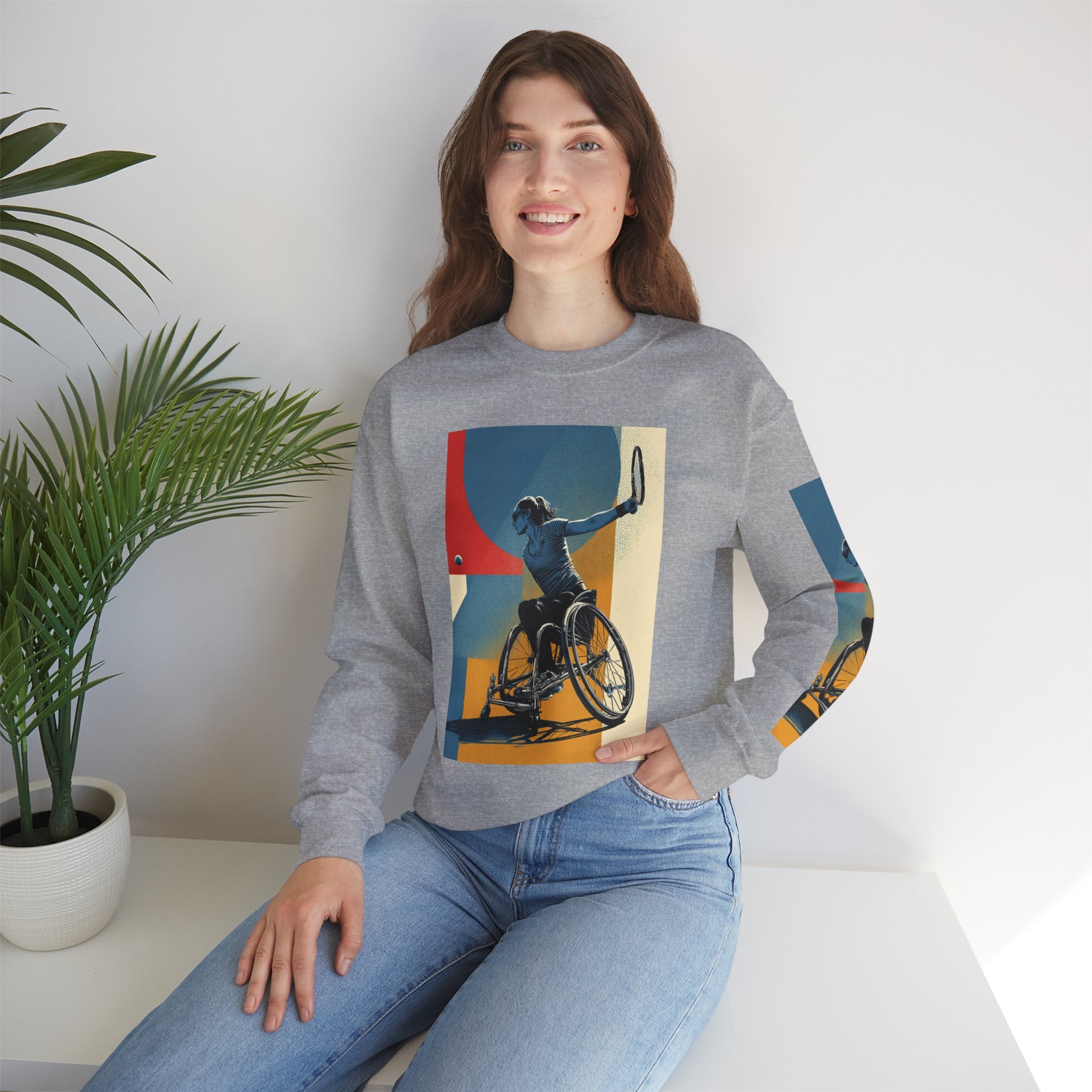 Inclusive WheelChair Course Sports Themed Sweatshirt for Empowerment, Unisex Heavy Blend Crewneck, Inspirational Gift for Activists
