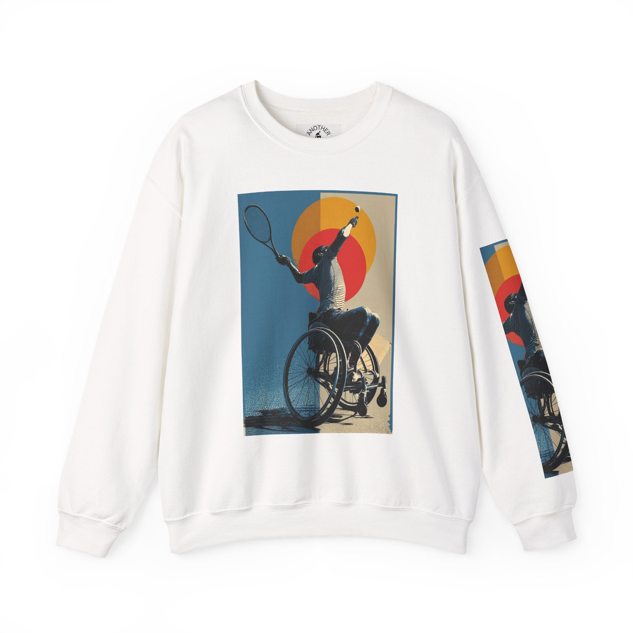 Inclusive WheelChair Tennis Sports Themed Sweatshirt for Empowerment, Unisex Heavy Blend Crewneck, Inspirational Gift for Activists