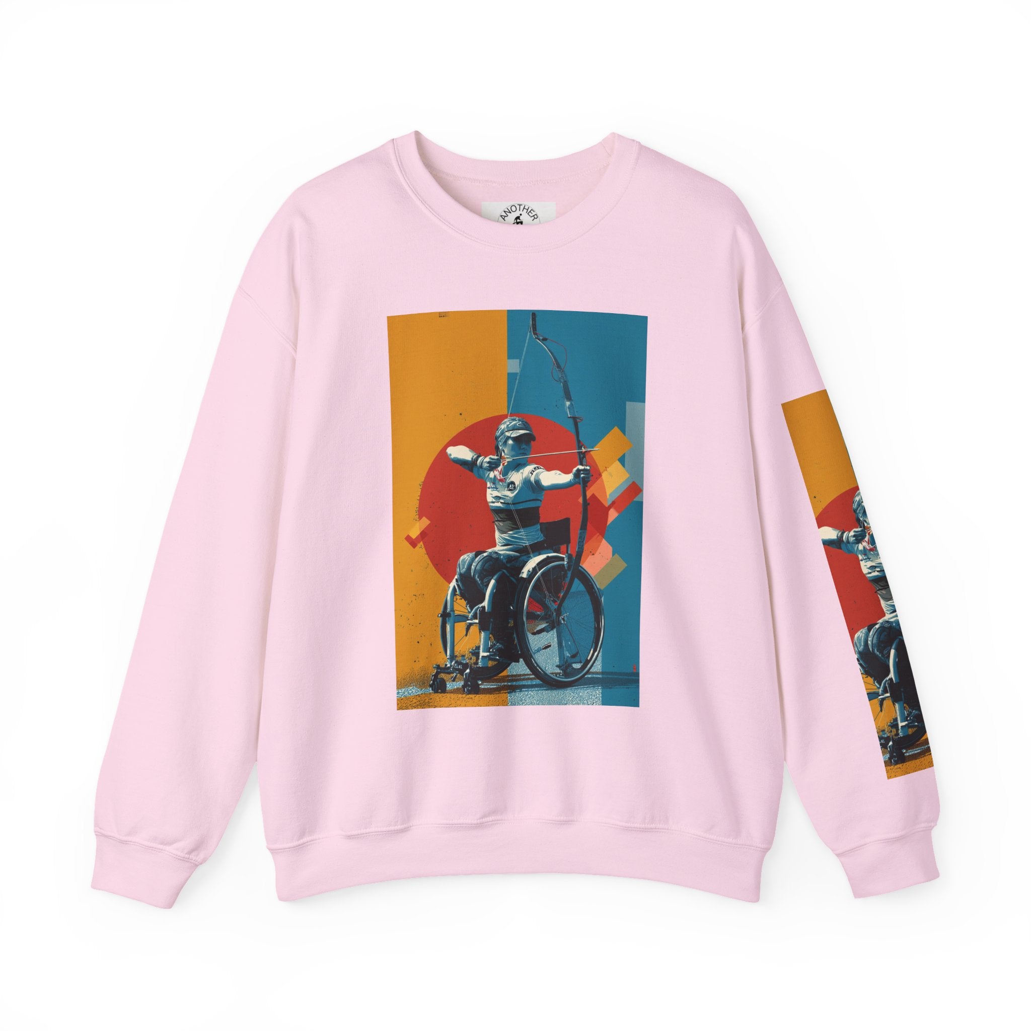 nclusive WheelChair Archery Sports Themed Sweatshirt for Empowerment, Unisex Heavy Blend Crewneck, Inspirational Gift for Activists