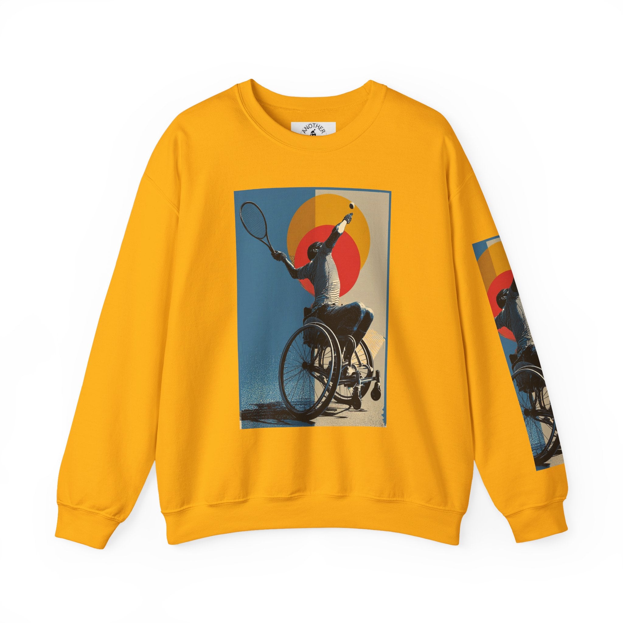 Inclusive WheelChair Tennis Sports Themed Sweatshirt for Empowerment, Unisex Heavy Blend Crewneck, Inspirational Gift for Activists