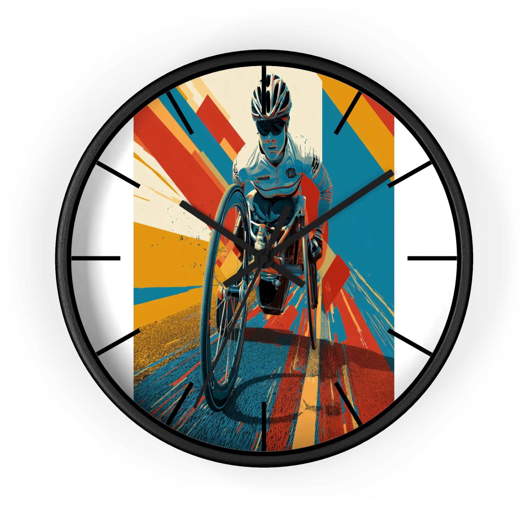 Motivational Sports Wheelchair Wall Clock, Inspirational Decor for Athletes, Fitness Gift, Perfect for Home Gym, Competition, or Office