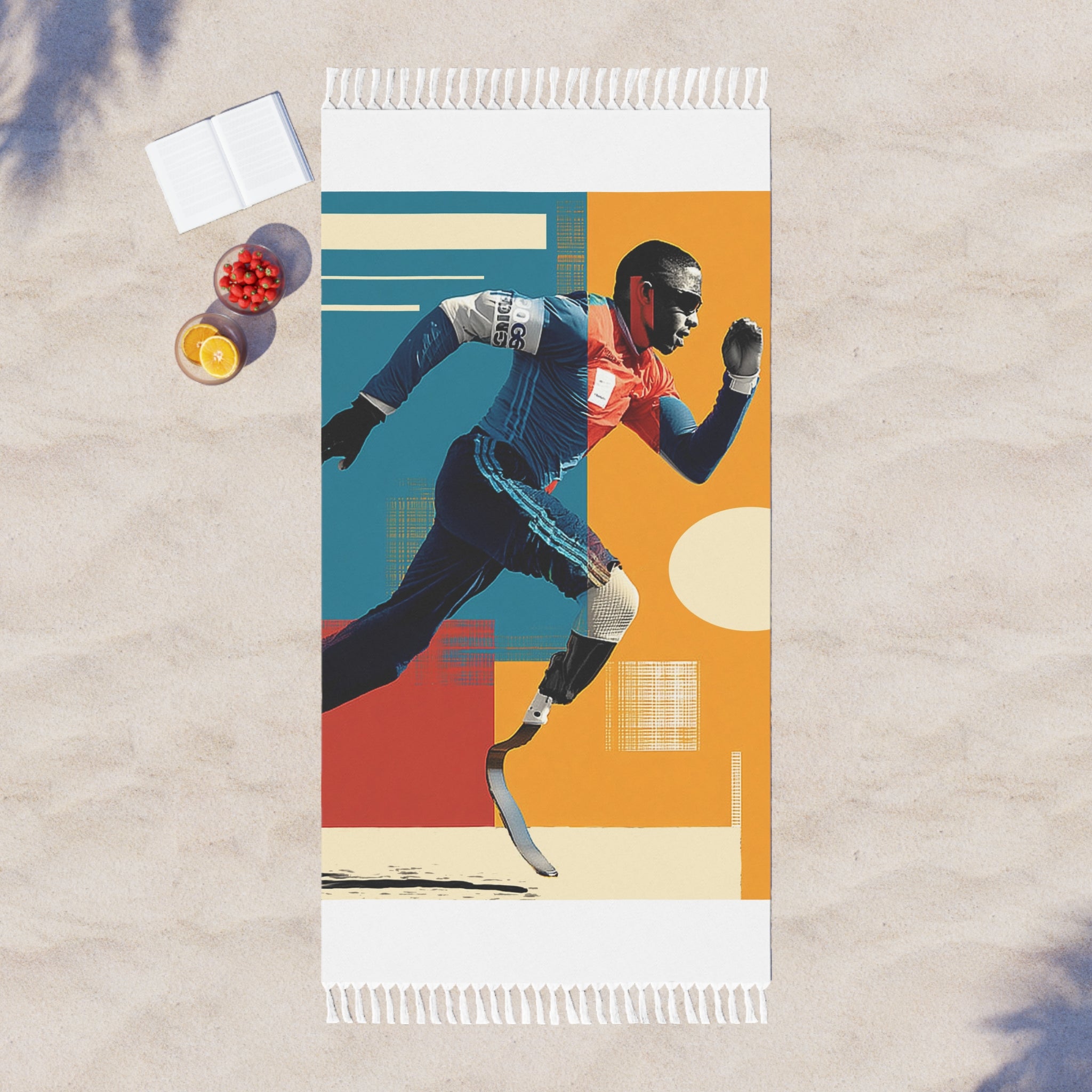 Boho Beach Towel - Vibrant Runner Design for Beach Days, Summer Fun, Gym Workout, Poolside Lounging, Outdoor Adventures