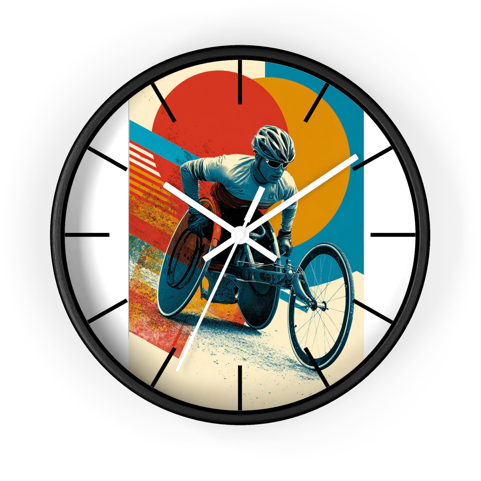 Motivational Wheelchair Sports Wall Clock, Inspirational Decor for Athletes, Fitness Gift, Perfect for Home Gym, Competition, or Office