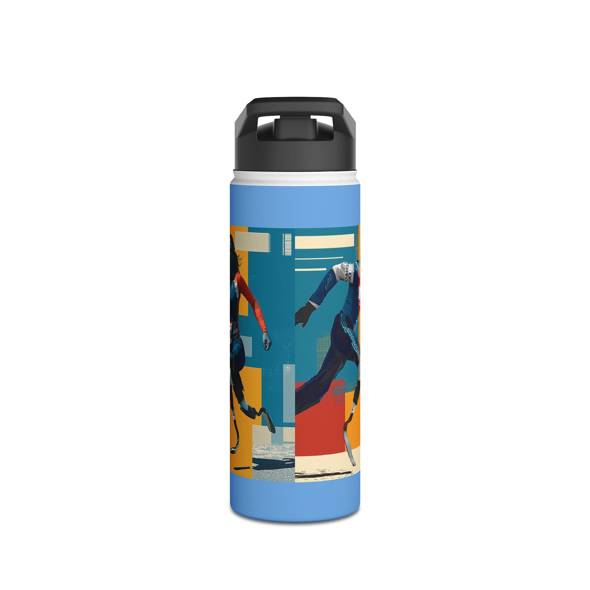 Colorful Stainless Steel Water Bottle – Para-sport Course Design, Eco-Friendly Hydration, Gift Idea for All Athletes, Travel Mug, Fitness Accessory