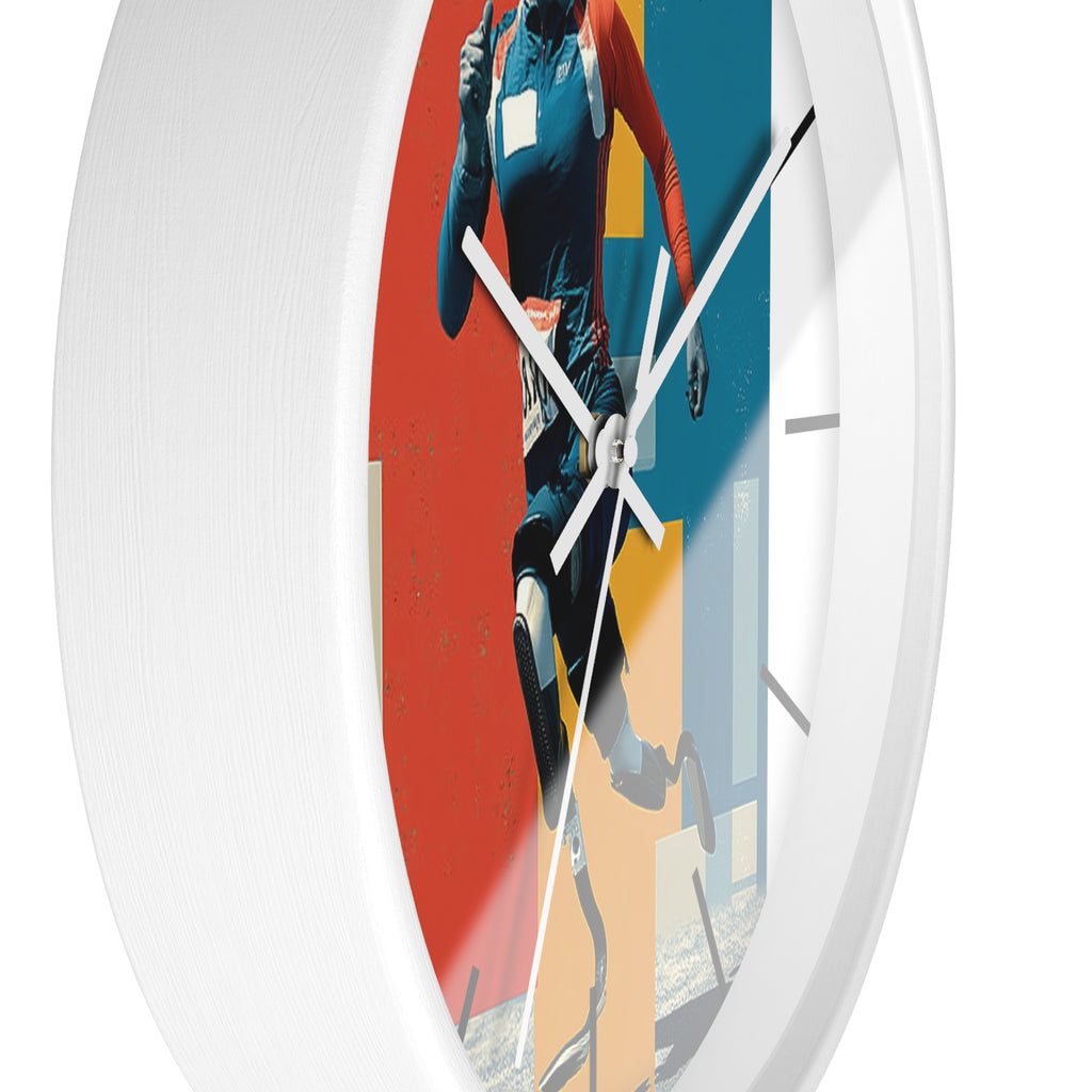 Motivational Sports Course Wall Clock, Inspirational Decor for Athletes, Fitness Gift, Perfect for Home Gym, Competition, or Office
