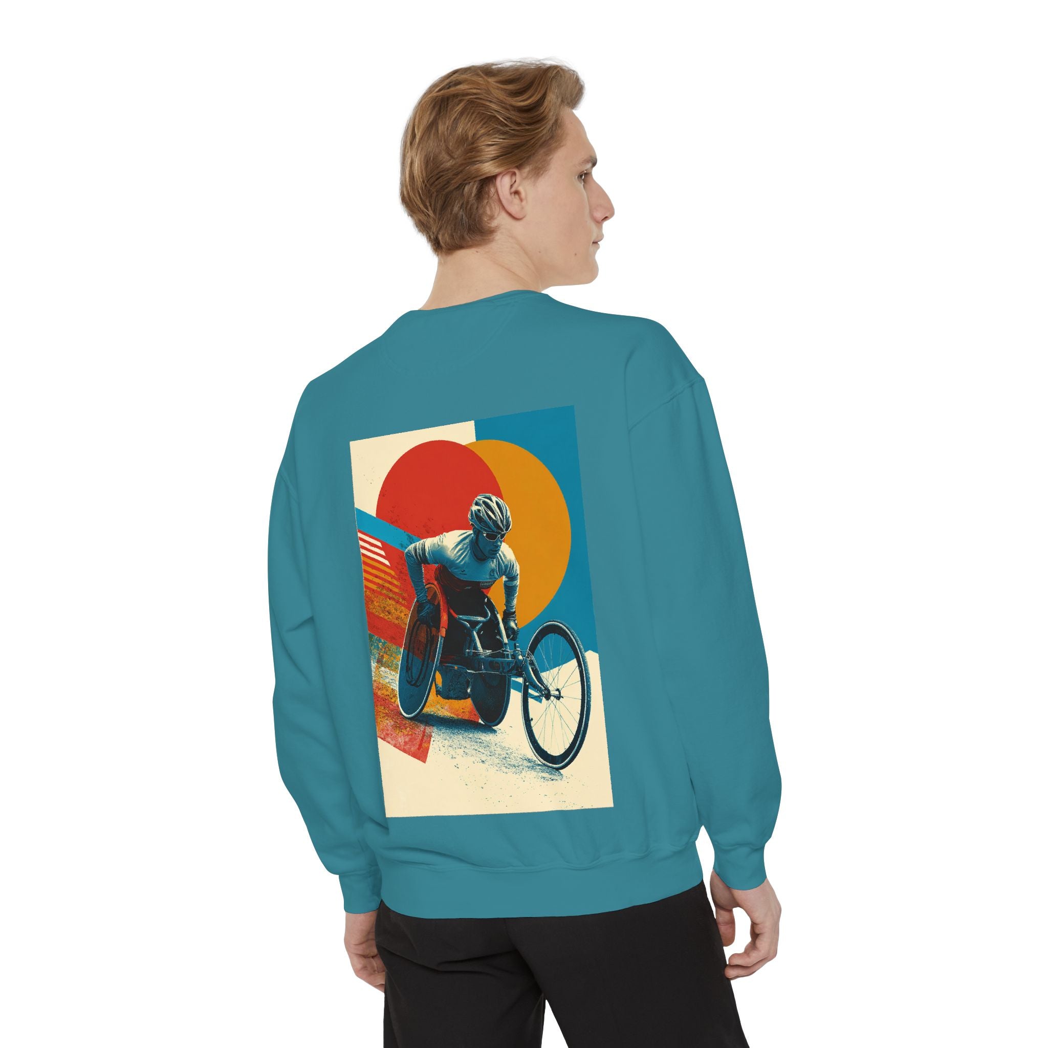 Inspirational Unisex Sweatshirt - Motivational Sports Wheelchair course Design | Perfect for Coaches, Athletes, Gifts, Casual Wear, and Events