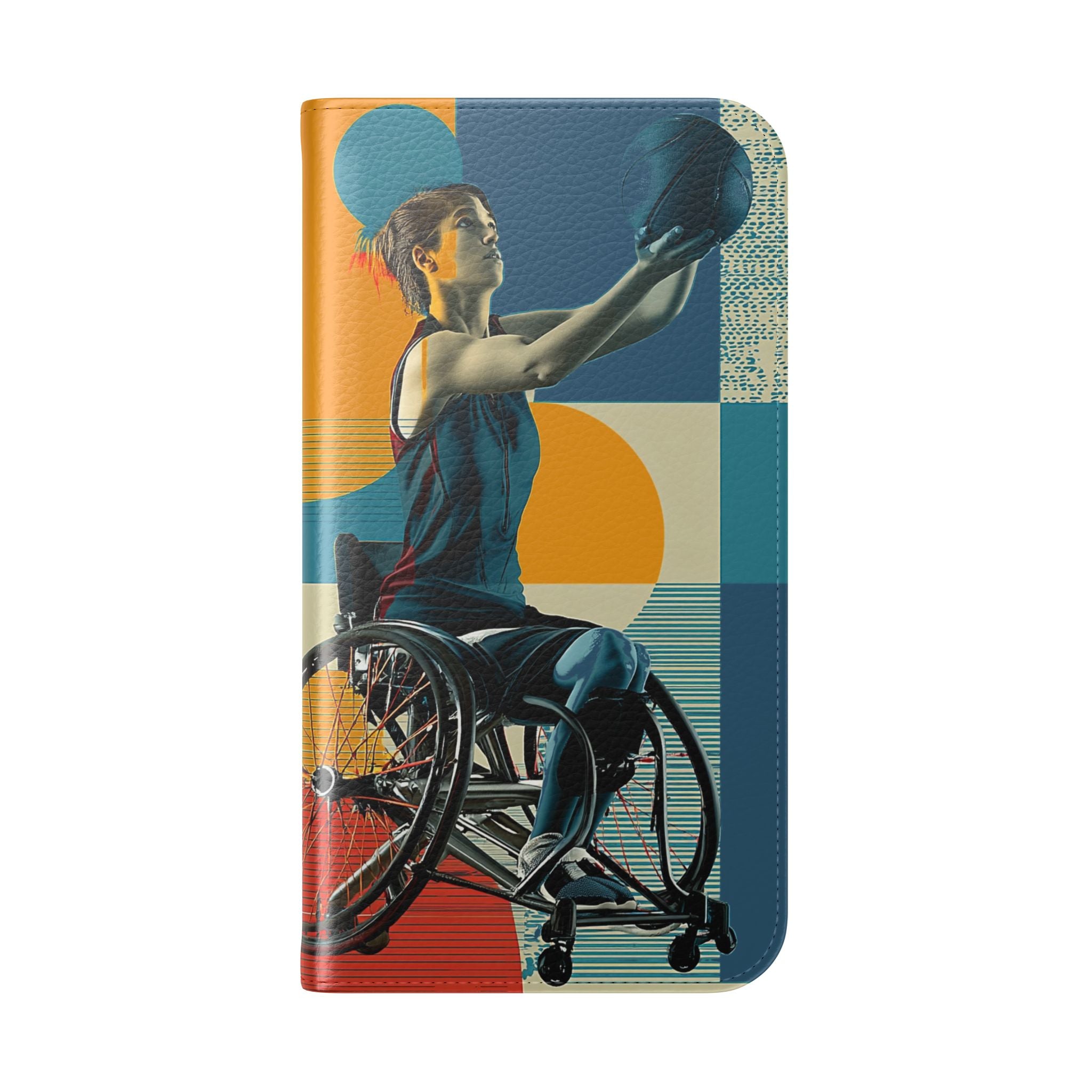 Sporty Flip Case for Wheelchair Basket Athletes, Phone Cover, Active Lifestyle Accessory, Gift for Sports Lovers, Personalized Case