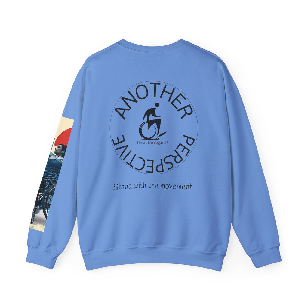 Inclusive WheelChair Basket Sports Themed Sweatshirt for Empowerment, Unisex Heavy Blend Crewneck, Inspirational Gift for Activists
