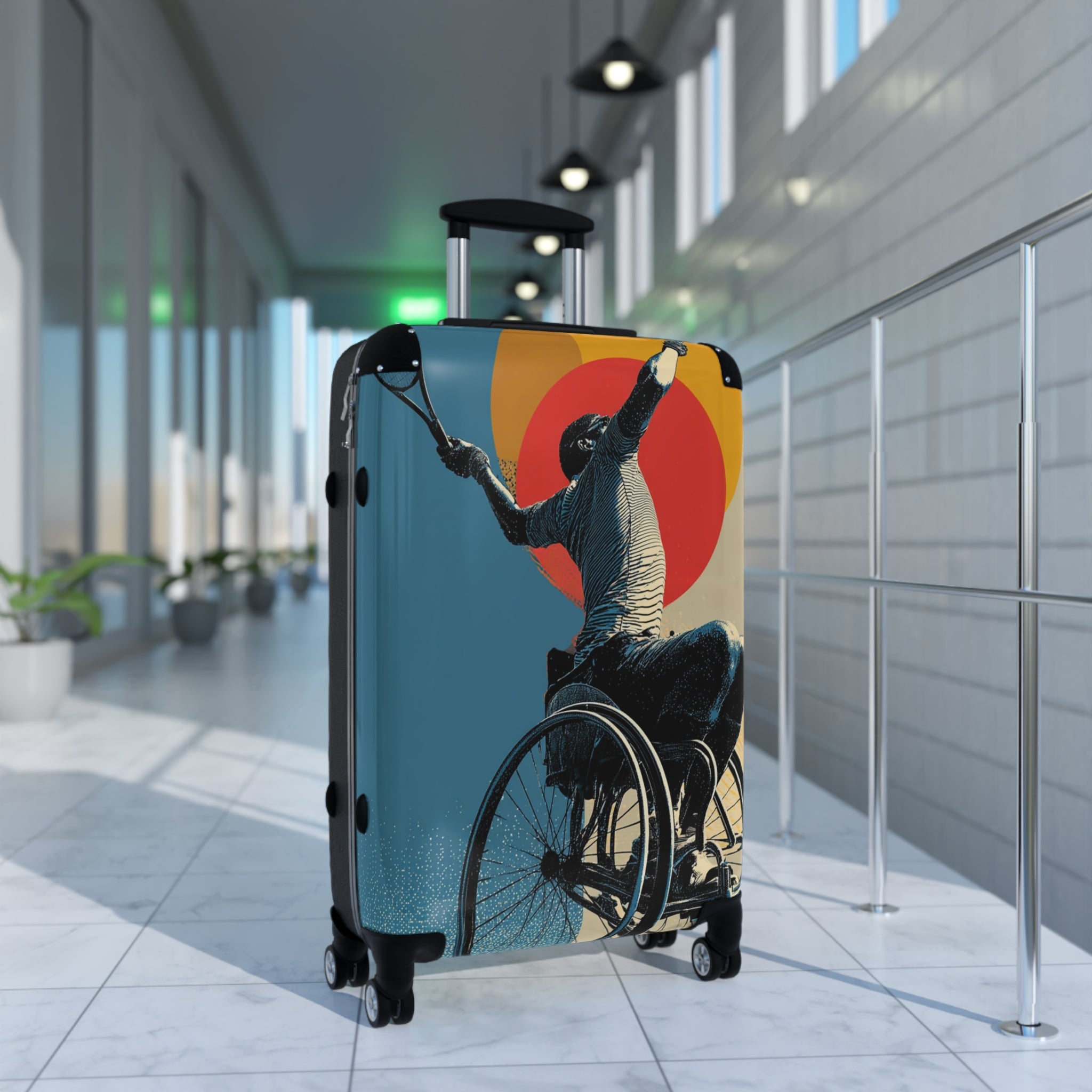 Wheelchair Tennis Athlete Suitcase - Travel Gear for Adaptive Sports, Unique Luggage, Inspirational Gift, Mobility Travel, Adventure Bag