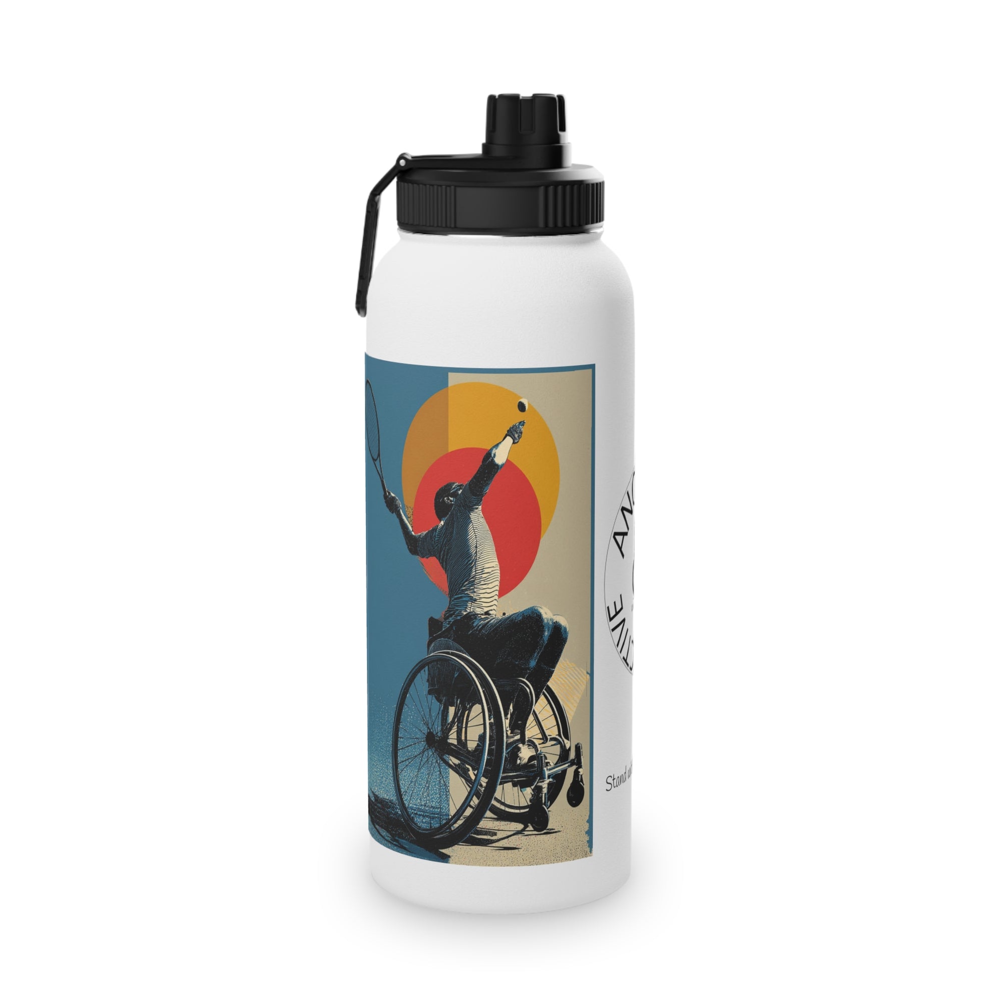 Vibrant Tennis Water Bottle, Stainless Steel Sports Bottle, Eco-Friendly Hydration, Outdoor Adventure Gear, Unique Gift for Cyclists