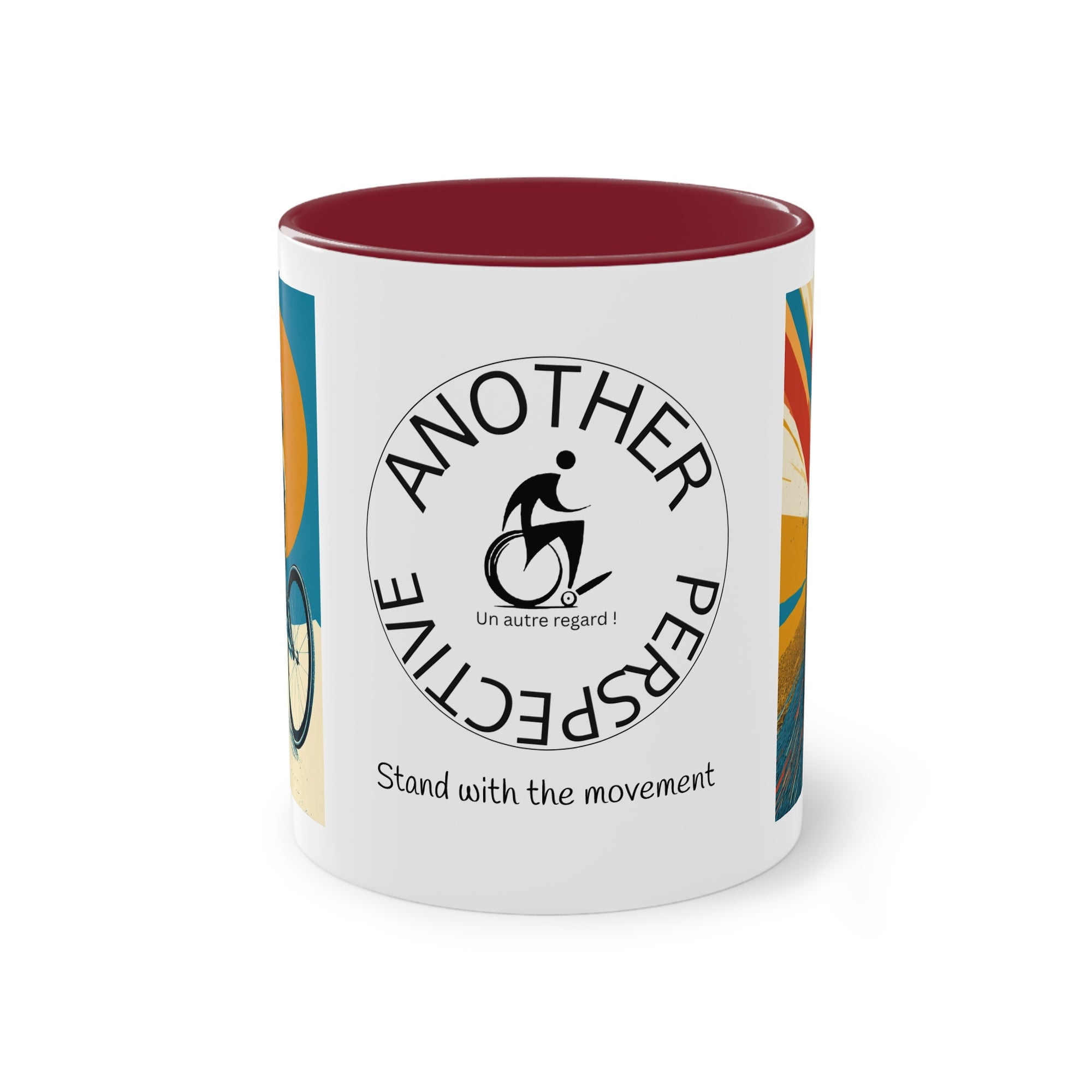 Dynamic Two-Tone Coffee Mug Wheelchair, Race-inspired Drinkware, Ideal Gift for Athletes, Motivational Morning Caffeine Boost, Sports Lover Cup