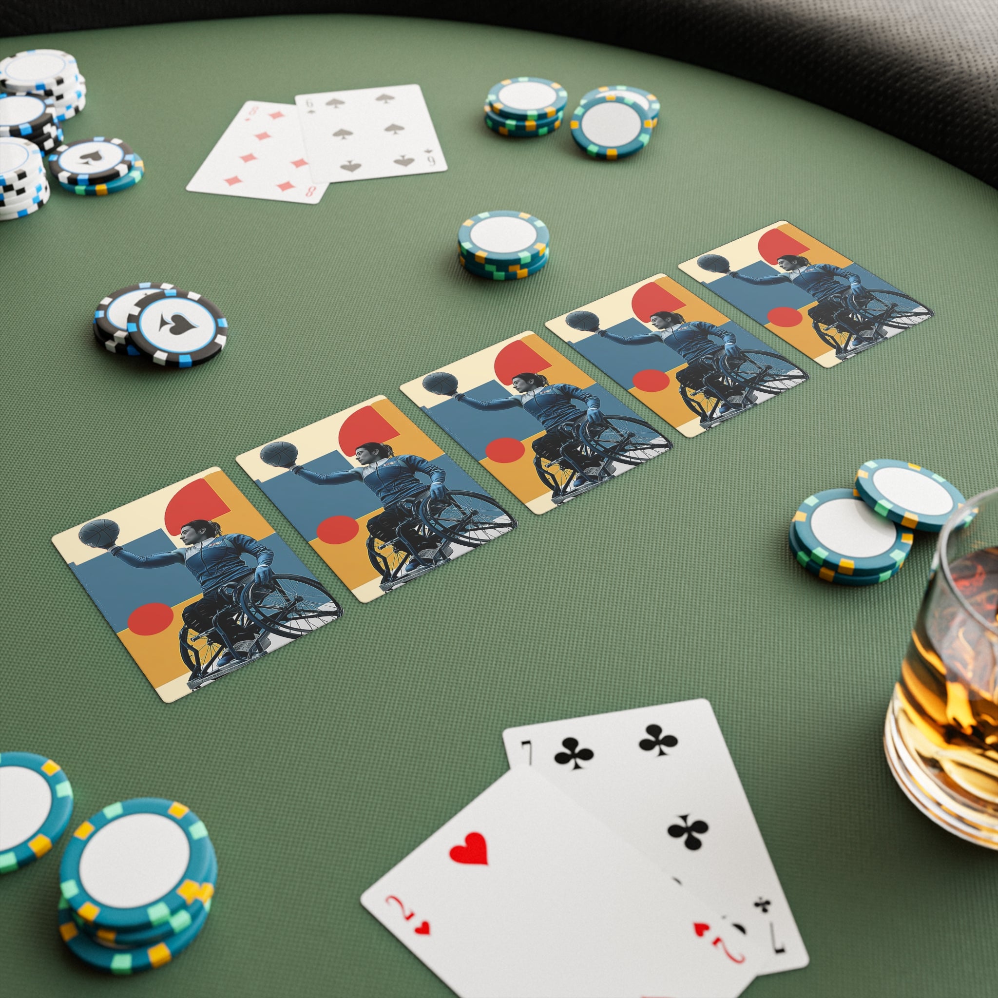 Poker Card Set Basket, Playing Cards for Game Night, Unique Gift for Poker Lovers, Fun Family Activity, Card Game Accessories, Casino Theme Decor