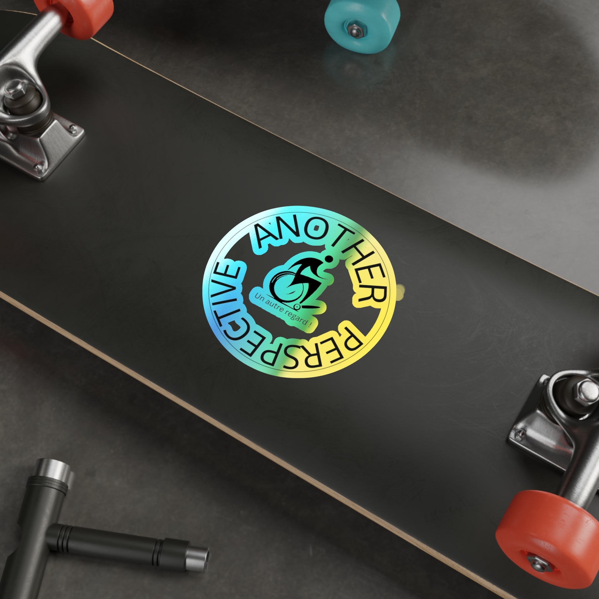 Holographic Die-Cut Stickers - Positive Vibe Stickers, Gift for Cyclists, Eco-Friendly Decor, Skateboard Accessories, Inspirational Stickers