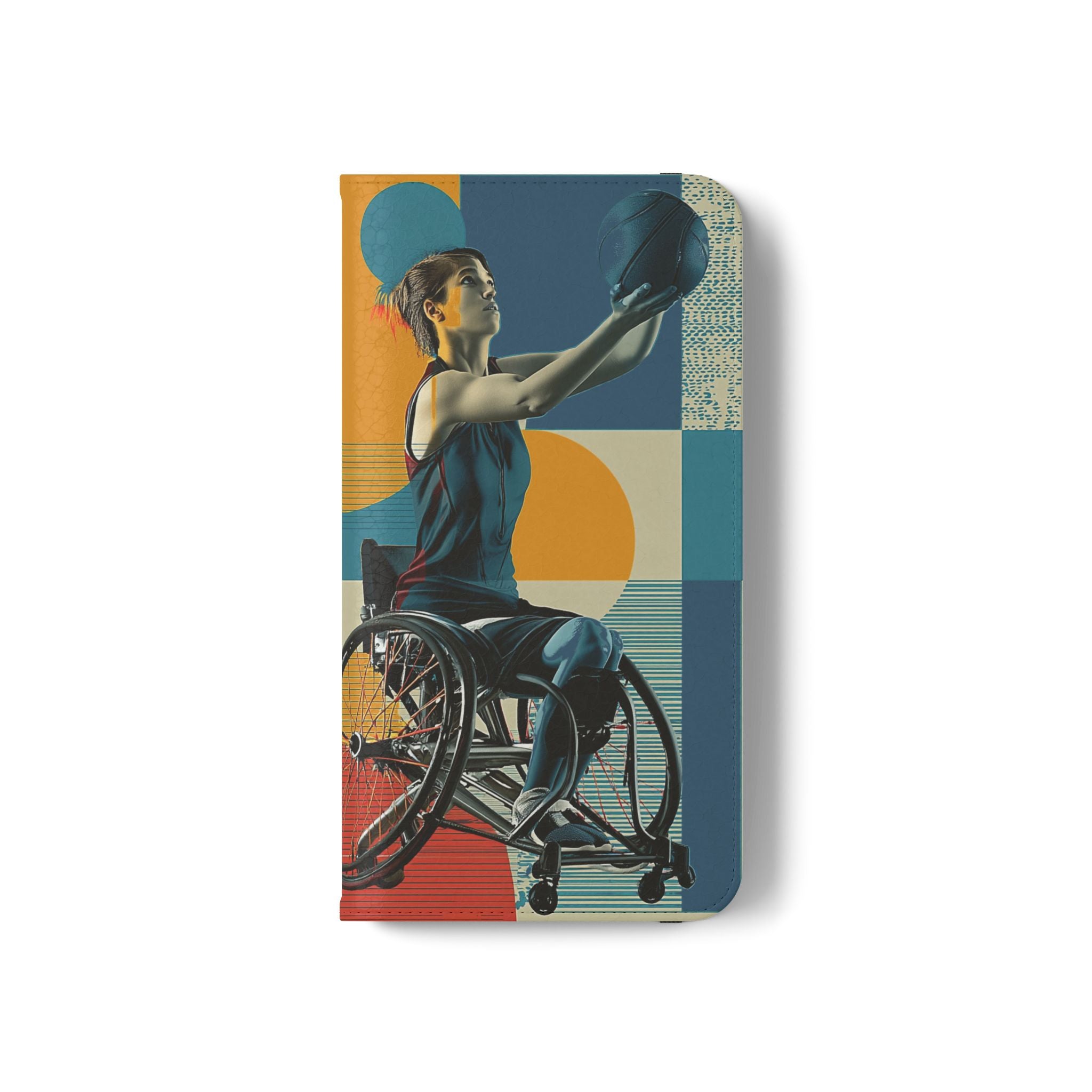 Sporty Flip Case for Wheelchair Basket Athletes, Phone Cover, Active Lifestyle Accessory, Gift for Sports Lovers, Personalized Case