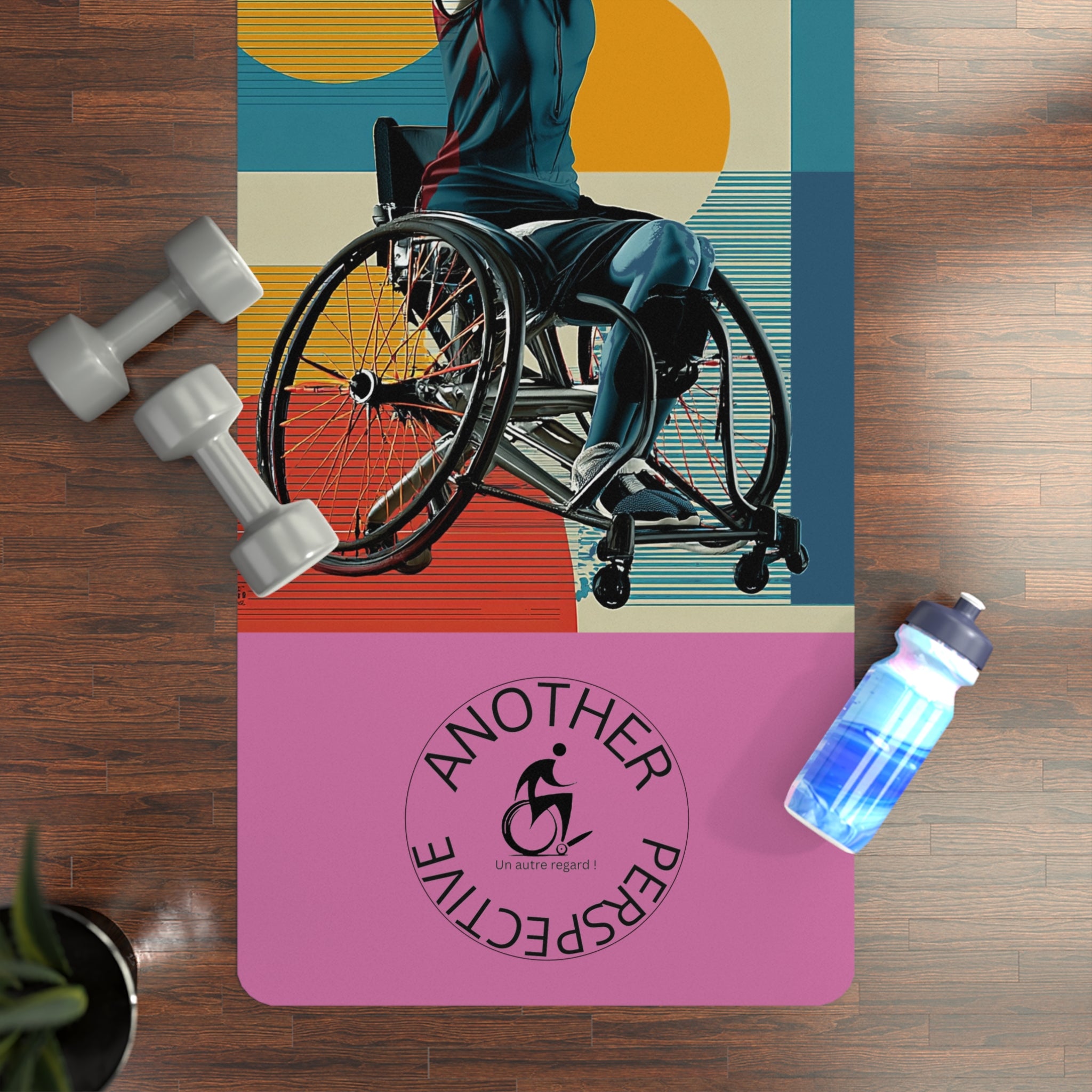 Rubber Yoga Mat with Inspirational Design - Ideal for Fitness Lovers, Home Workouts, Yoga Classes, Mindfulness, Gift for Yogis