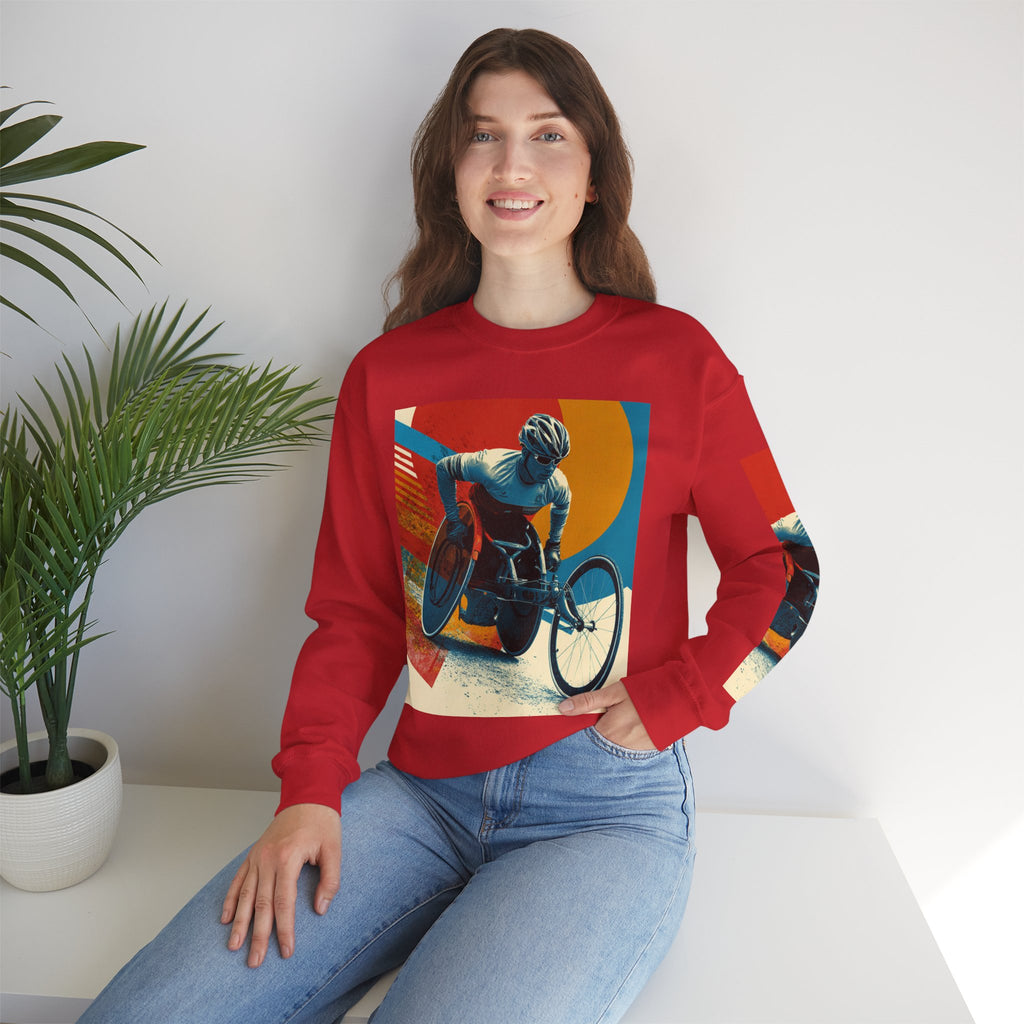 Inclusive WheelChair Course Sports Themed Sweatshirt for Empowerment, Unisex Heavy Blend Crewneck, Inspirational Gift for Activists