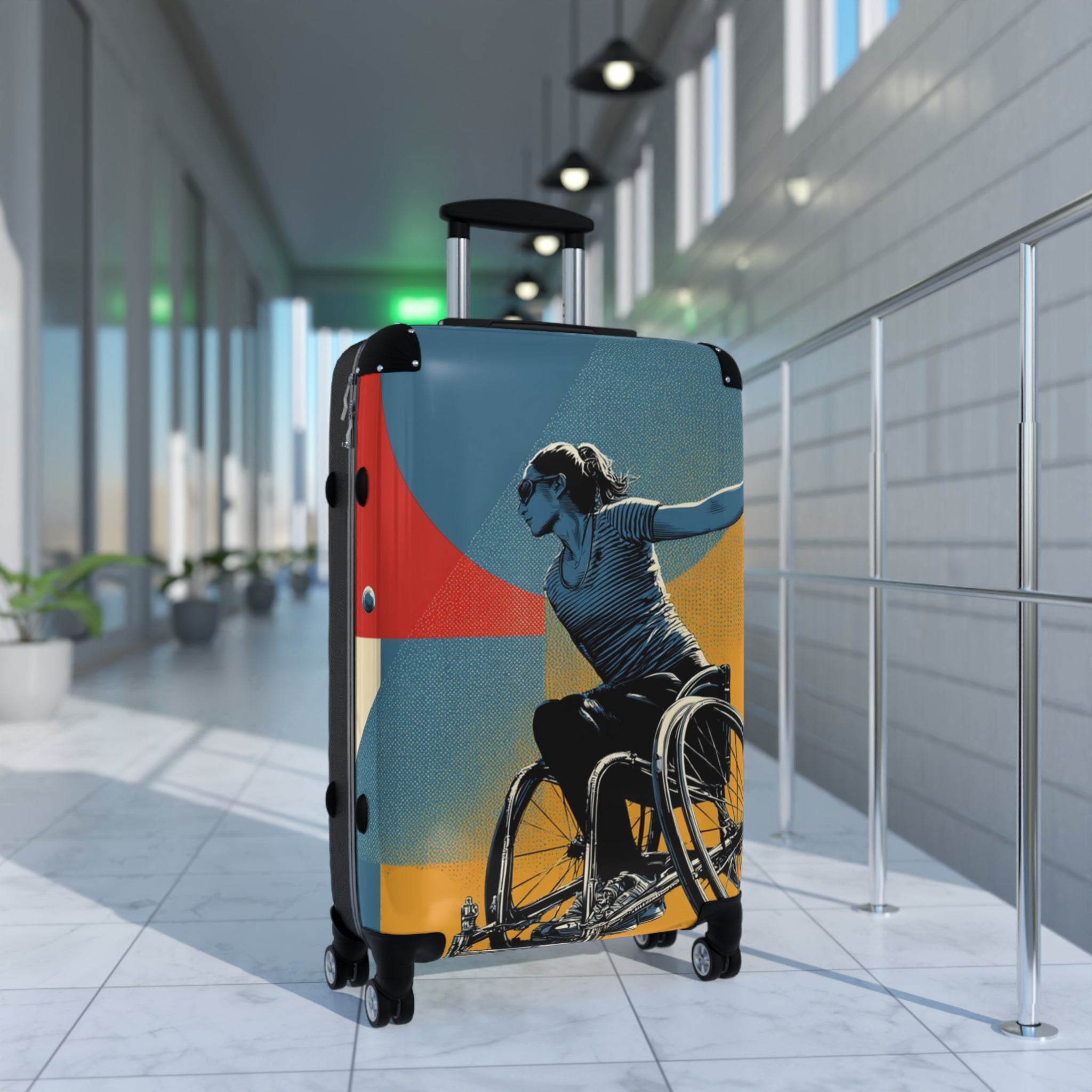 Wheelchair Tennis Athlete Suitcase - Travel Gear for Adaptive Sports, Unique Luggage, Inspirational Gift, Mobility Travel, Adventure Bag