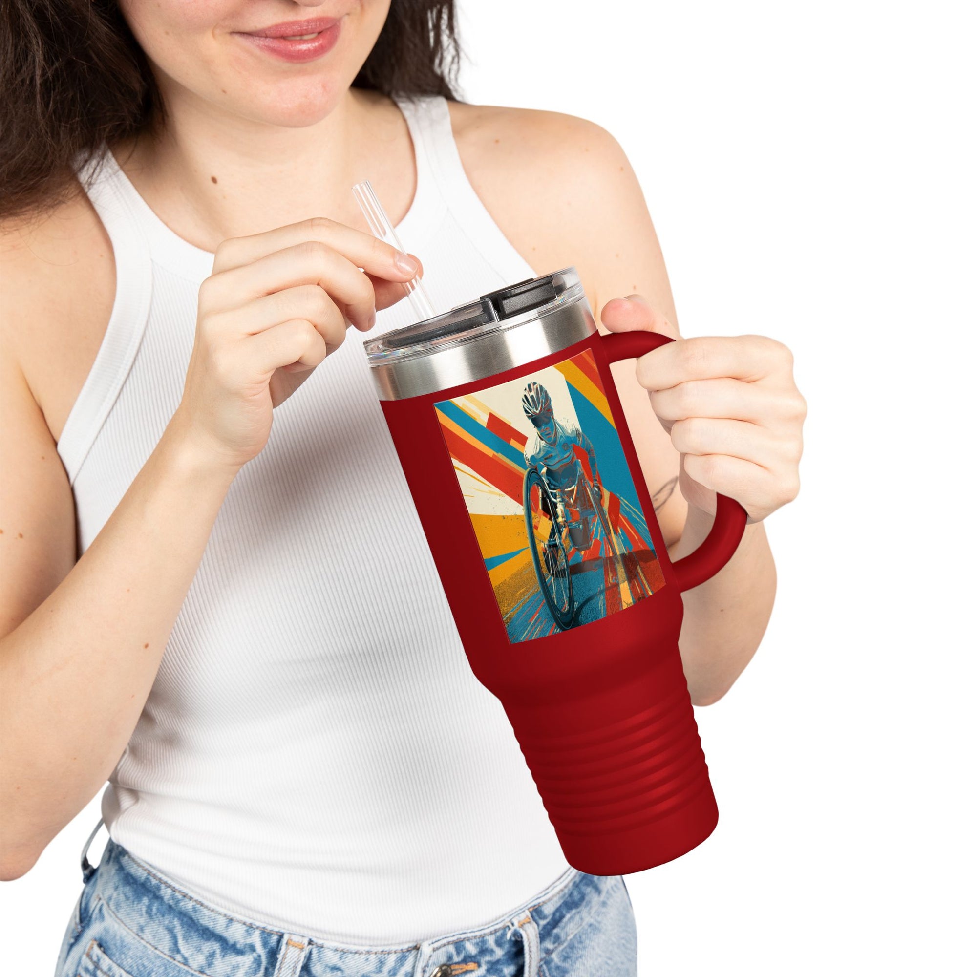Vibrant Insulated Travel Mug, 40oz | Stylish Drinkware for Outdoor Adventures, Sports, Travel, Gifts